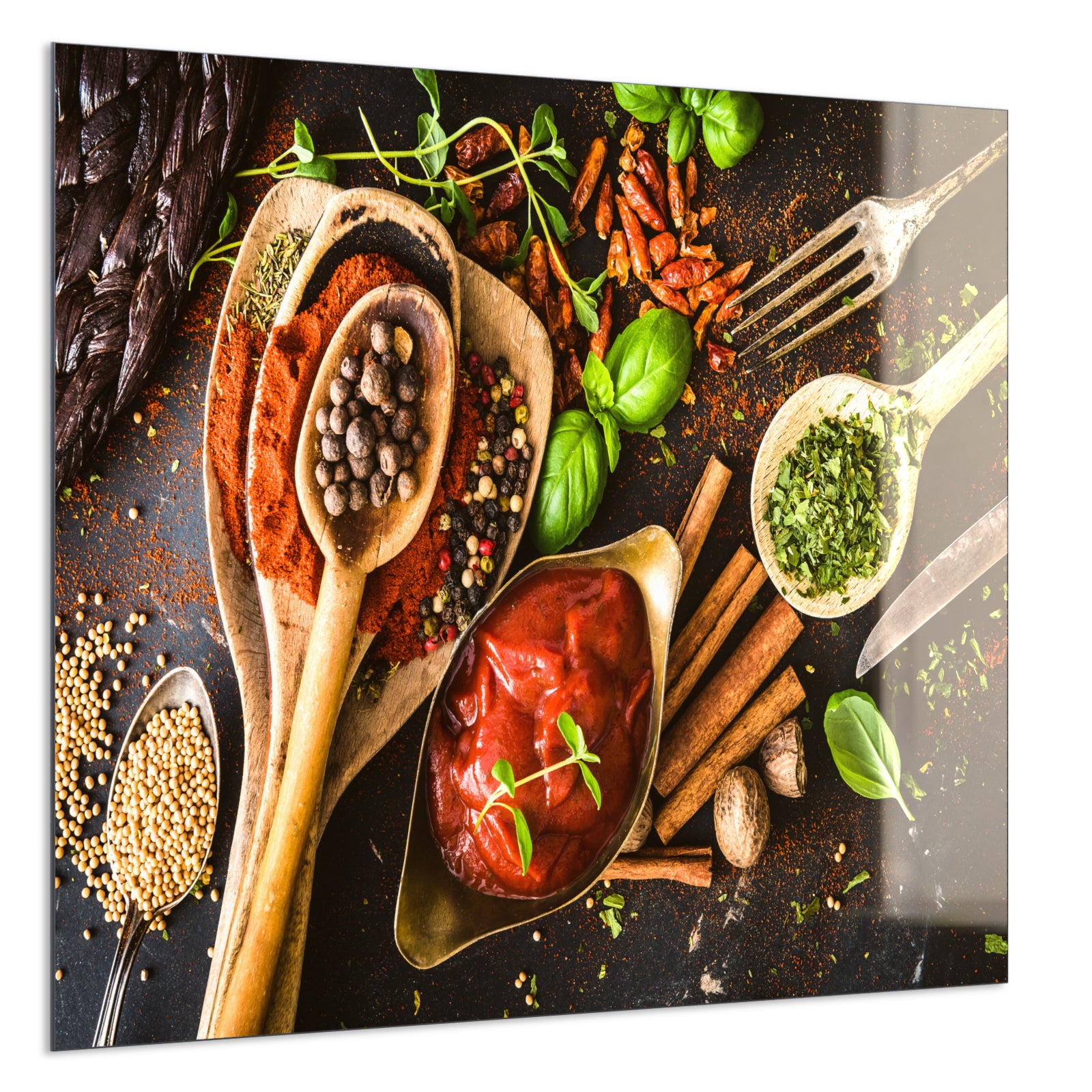 Deko Glas Wandbild Motiv 019 Gewürze