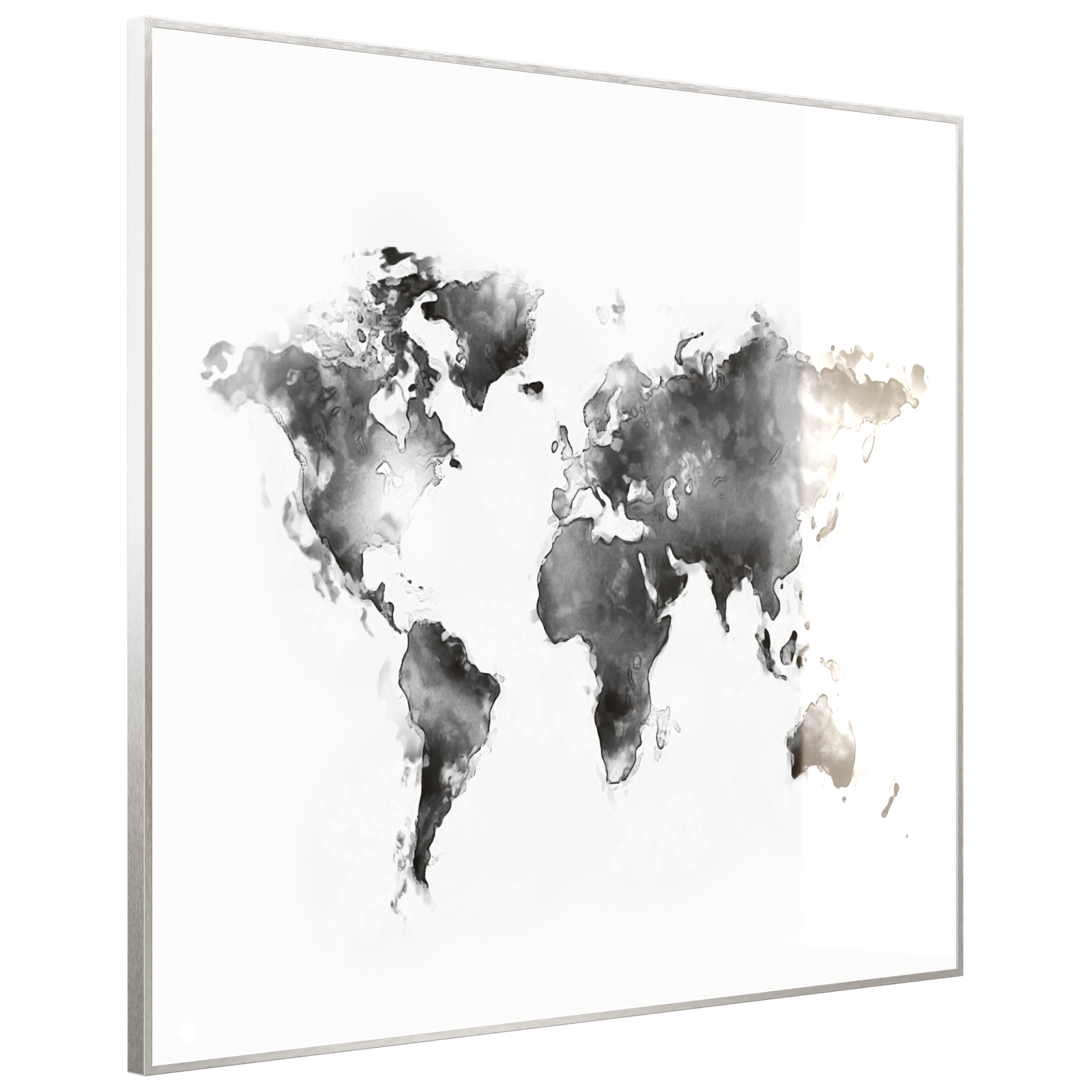 Deko Glas Wandbild Motiv 026 Weltkarte Weiß