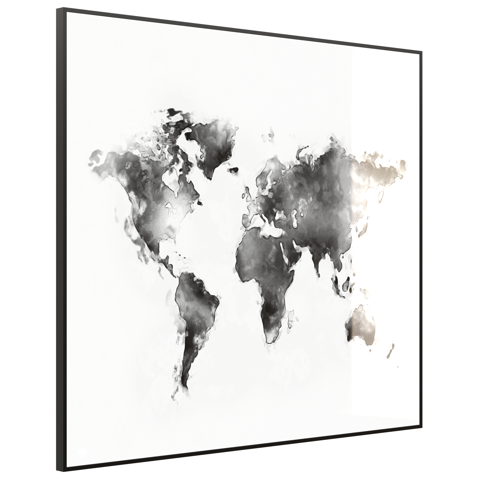 Deko Glas Wandbild Motiv 026 Weltkarte Weiß