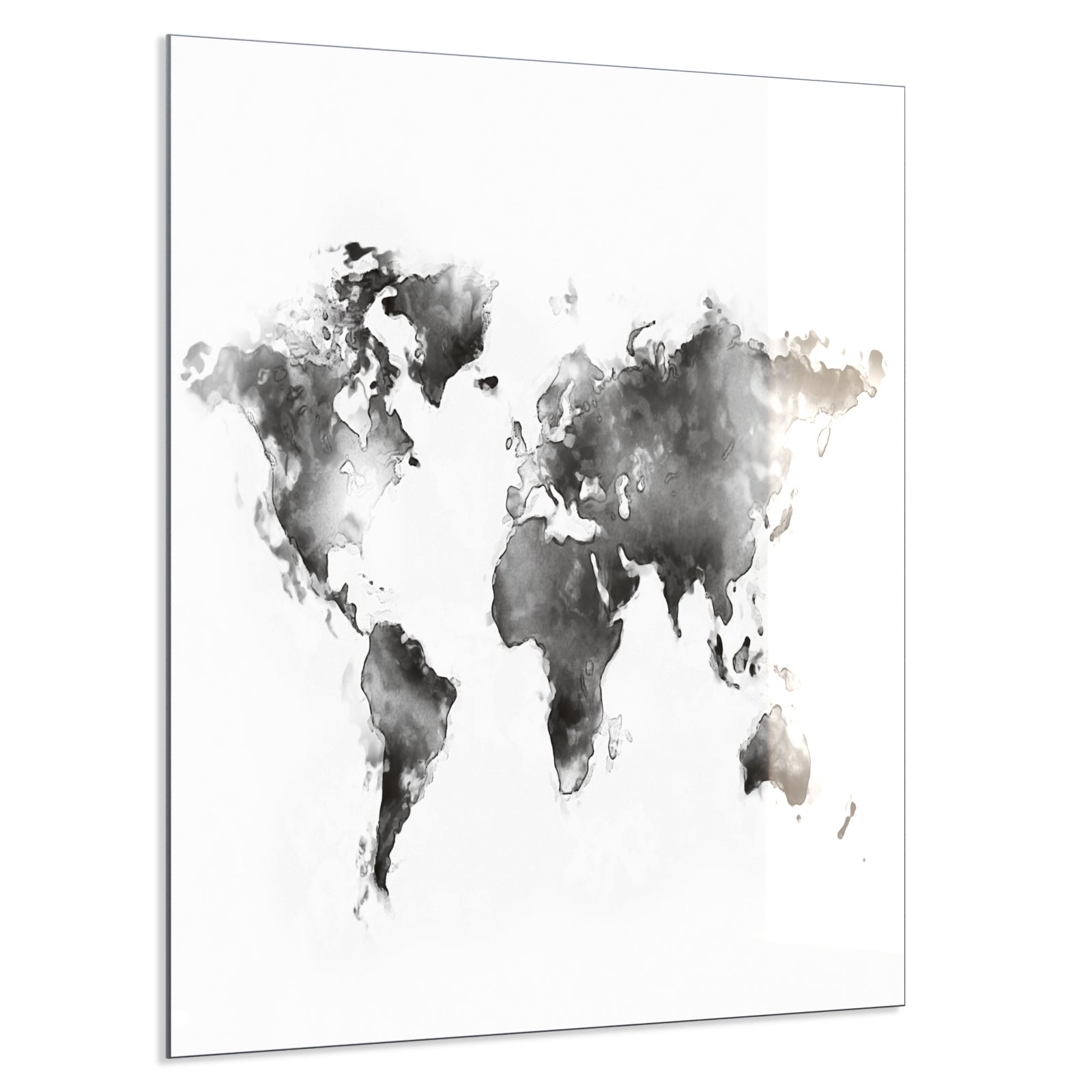 Deko Glas Wandbild Motiv 026 Weltkarte Weiß