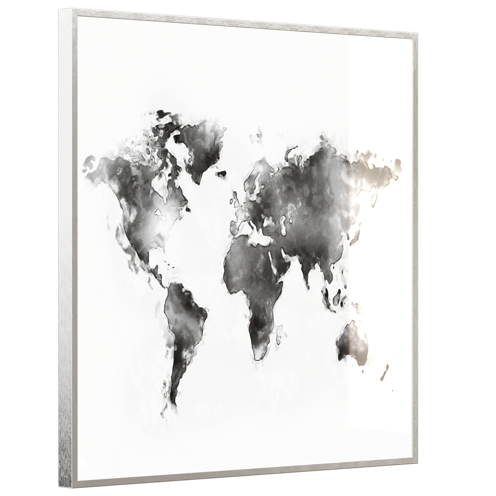 Deko Glas Wandbild Motiv 026 Weltkarte Weiß