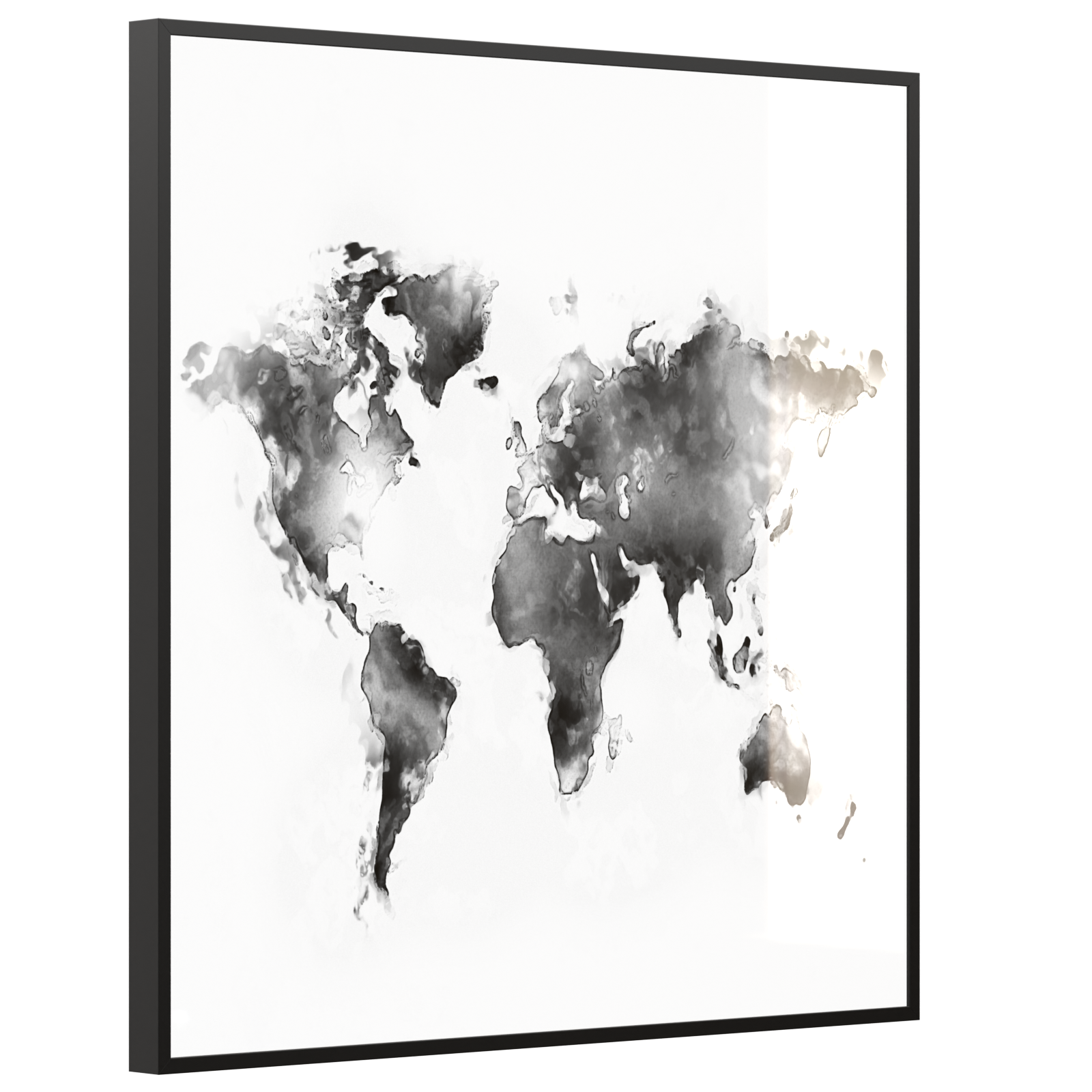 Deko Glas Wandbild Motiv 026 Weltkarte Weiß