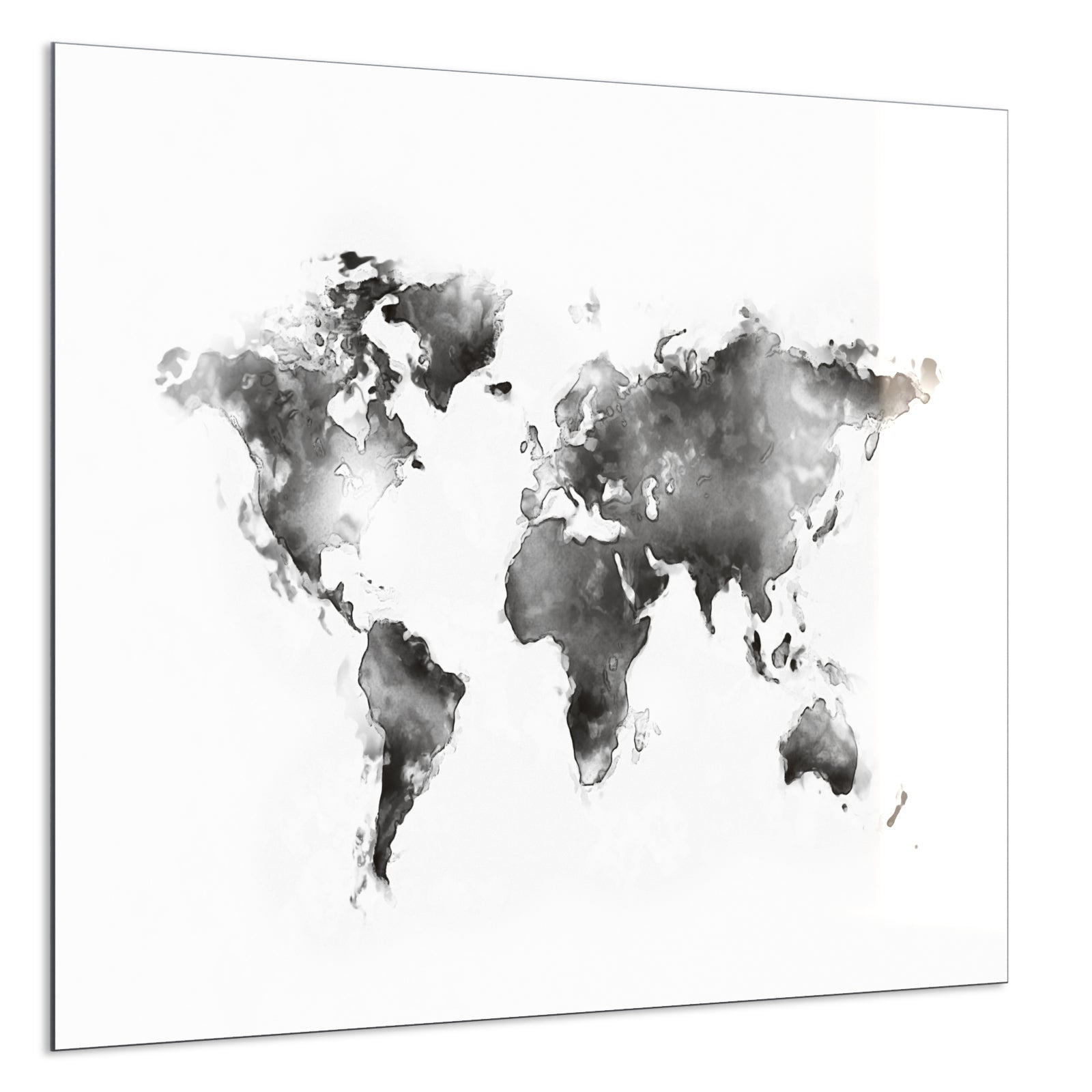 Deko Glas Wandbild Motiv 026 Weltkarte Weiß