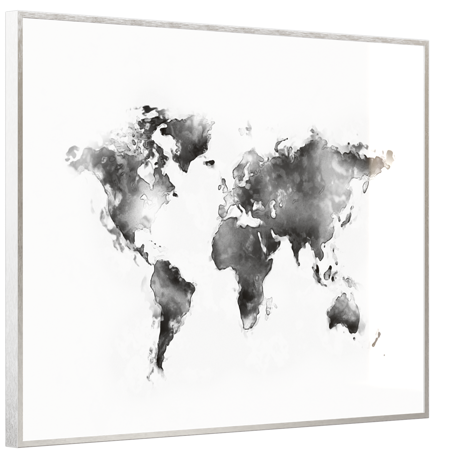 Deko Glas Wandbild Motiv 026 Weltkarte Weiß