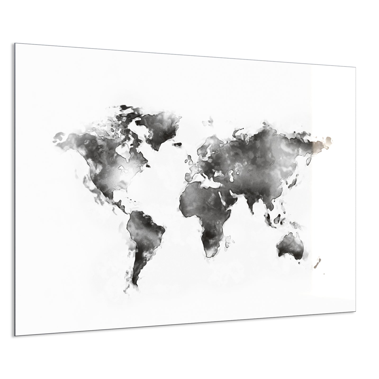 Deko Glas Wandbild Motiv 026 Weltkarte Weiß