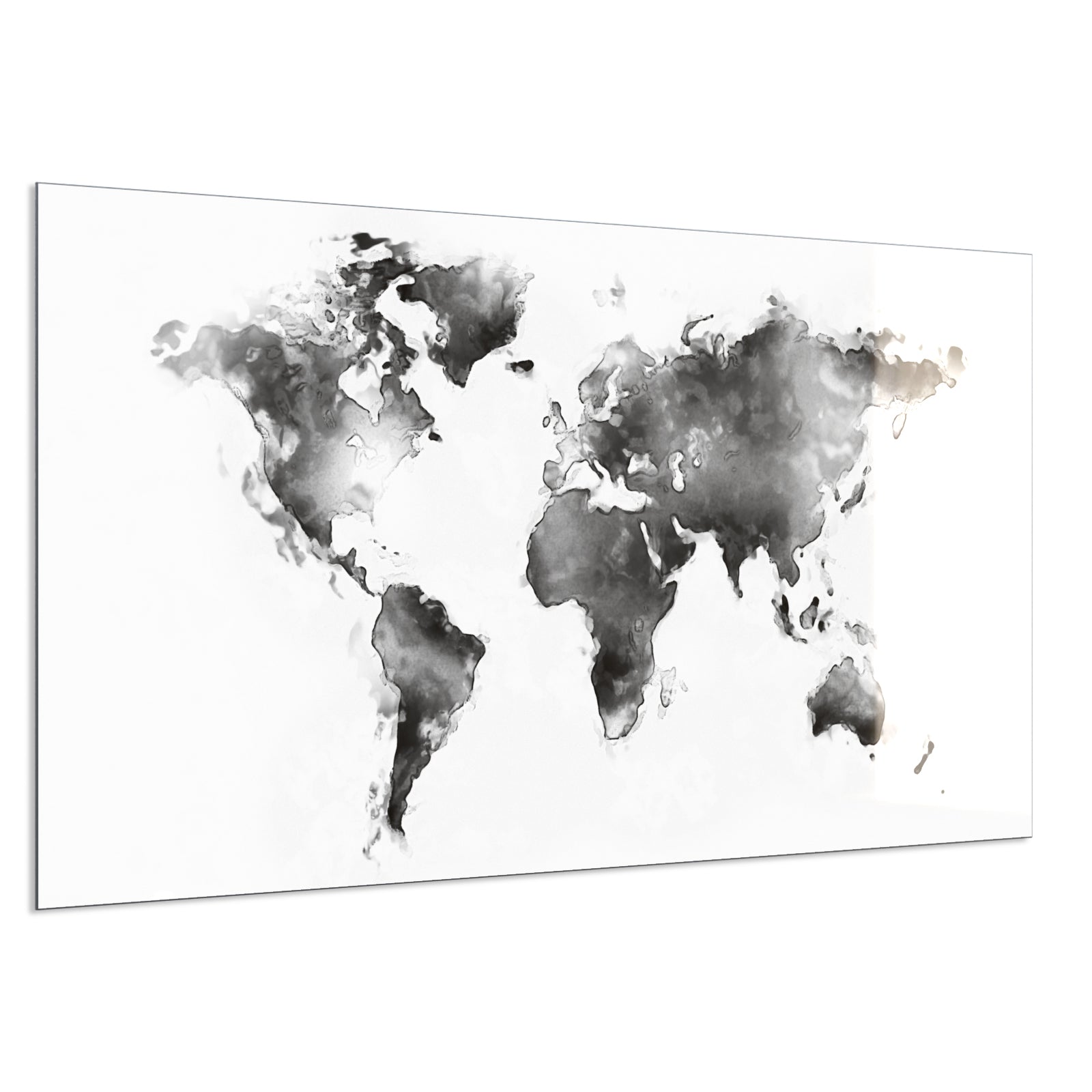 Deko Glas Wandbild Motiv 026 Weltkarte Weiß