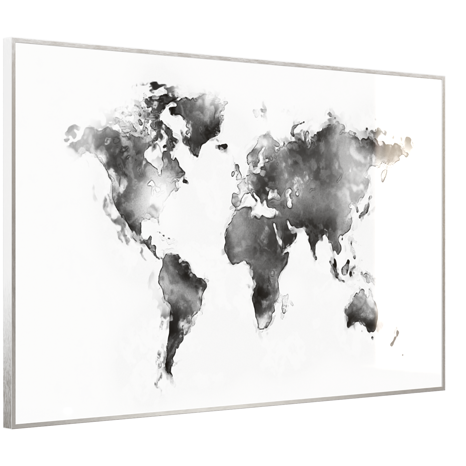 Deko Glas Wandbild Motiv 026 Weltkarte Weiß