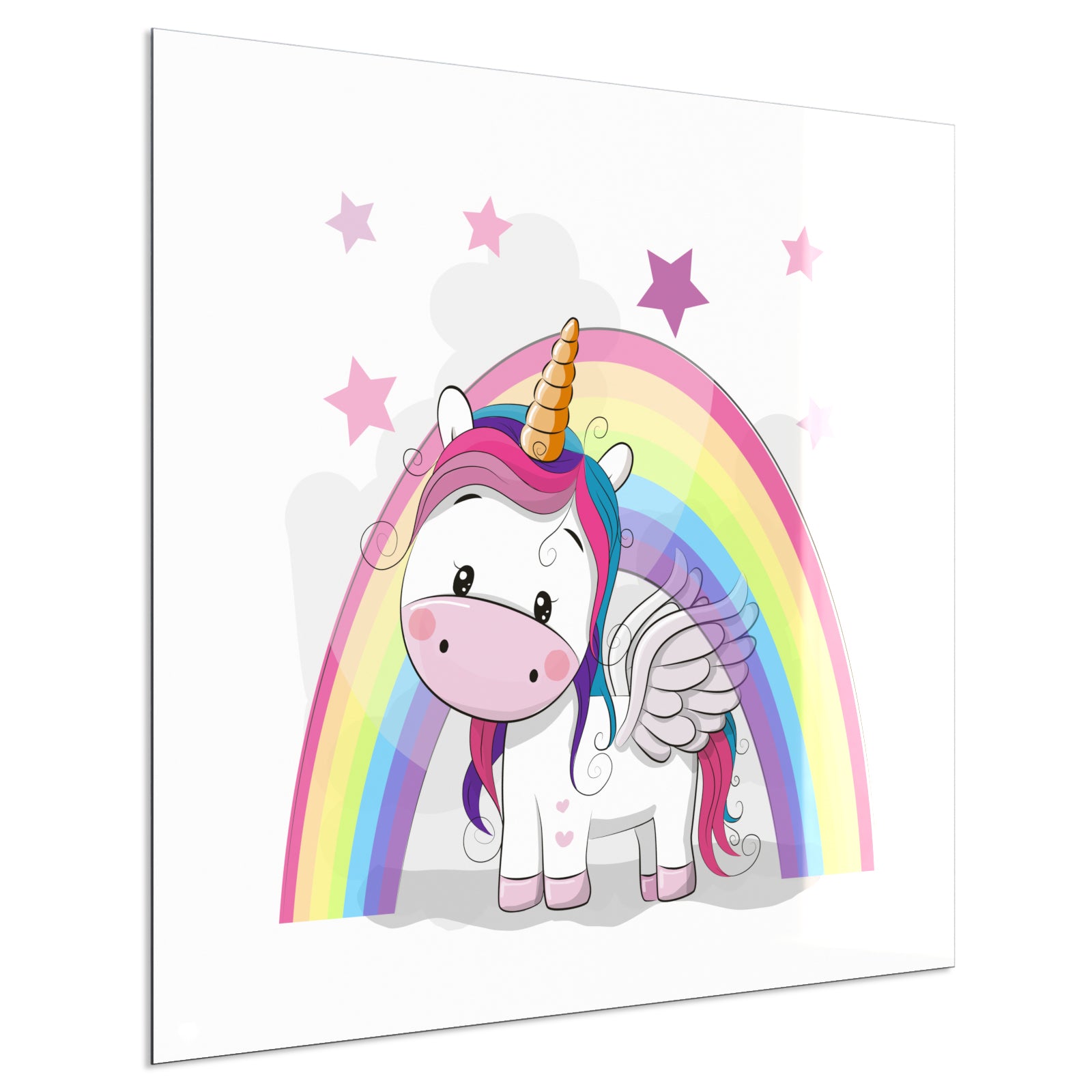 Deko Glas Wandbild Motiv 029 Einhorn
