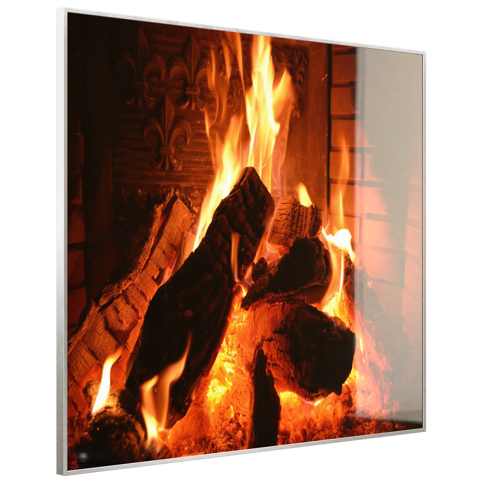 Deko Glas Wandbild Motiv 032 Kaminfeuer