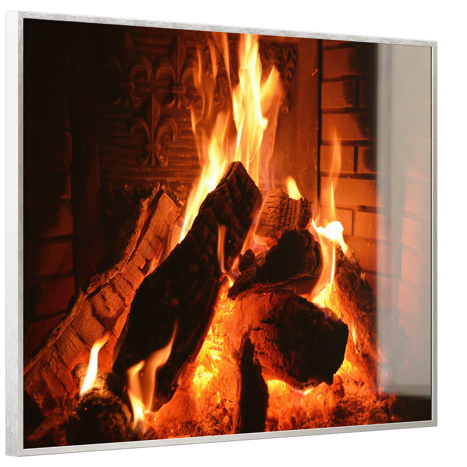 Deko Glas Wandbild Motiv 032 Kaminfeuer