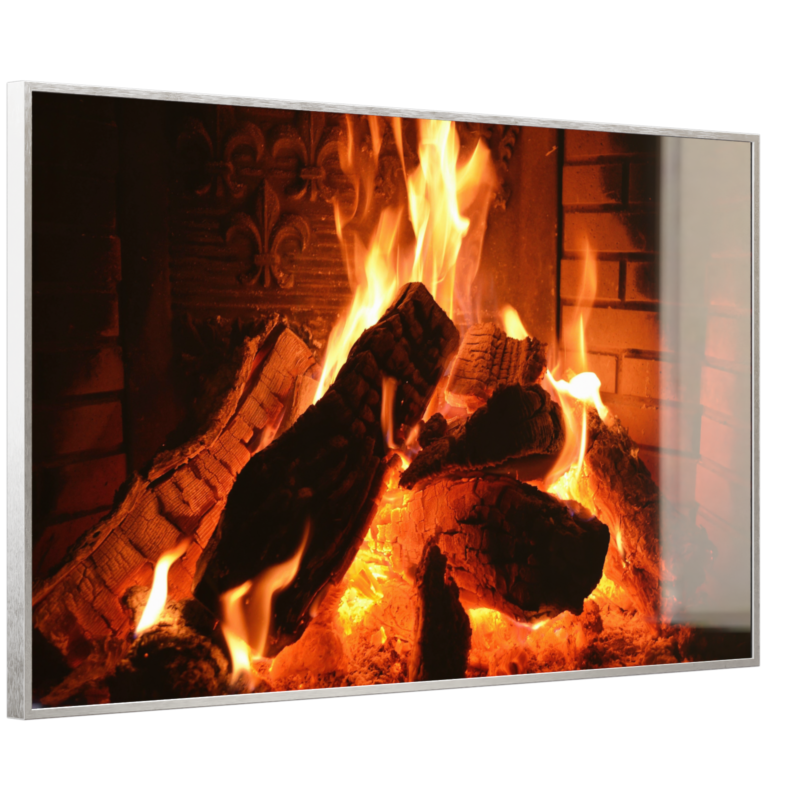 Deko Glas Wandbild Motiv 032 Kaminfeuer