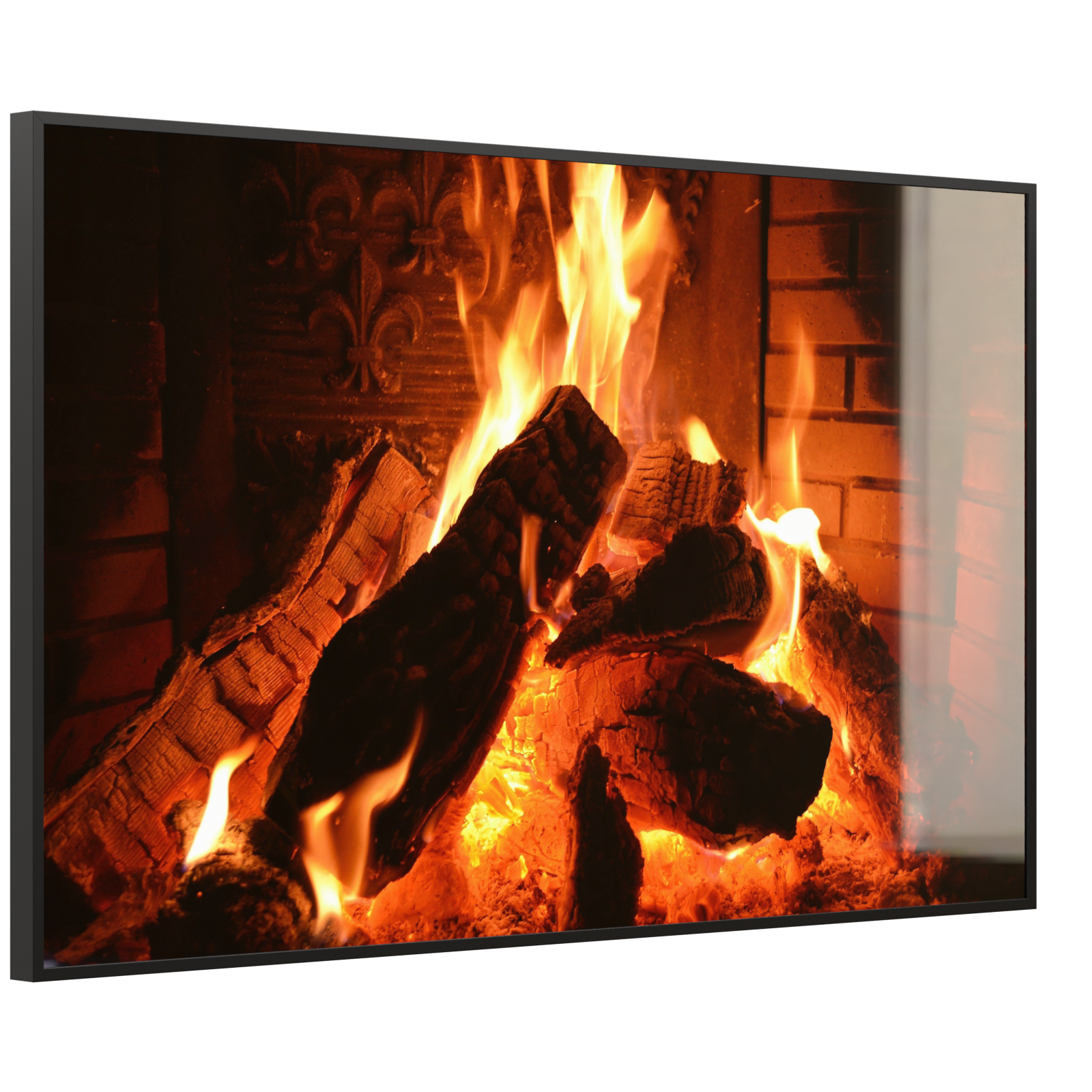 Deko Glas Wandbild Motiv 032 Kaminfeuer