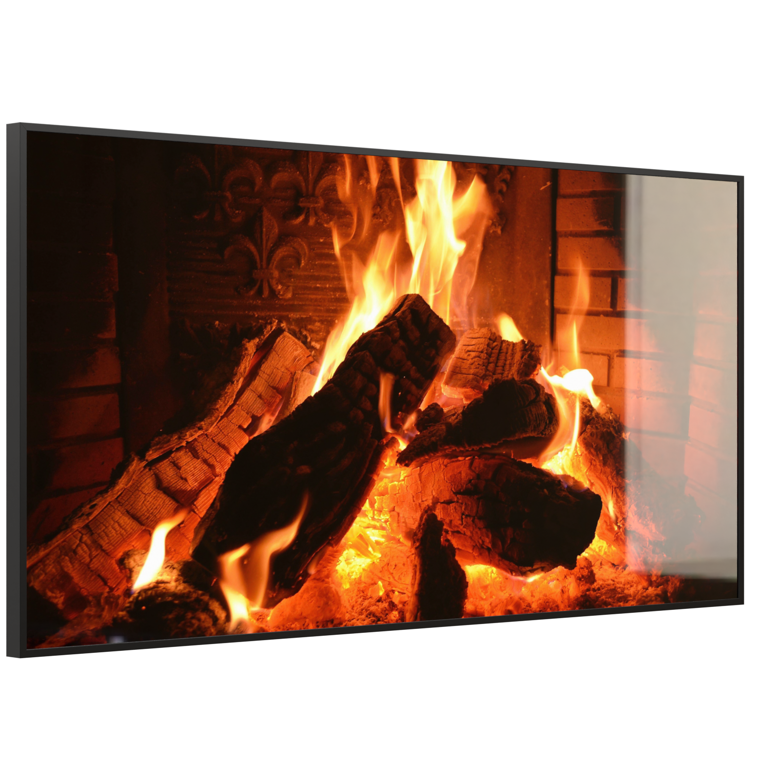 Deko Glas Wandbild Motiv 032 Kaminfeuer