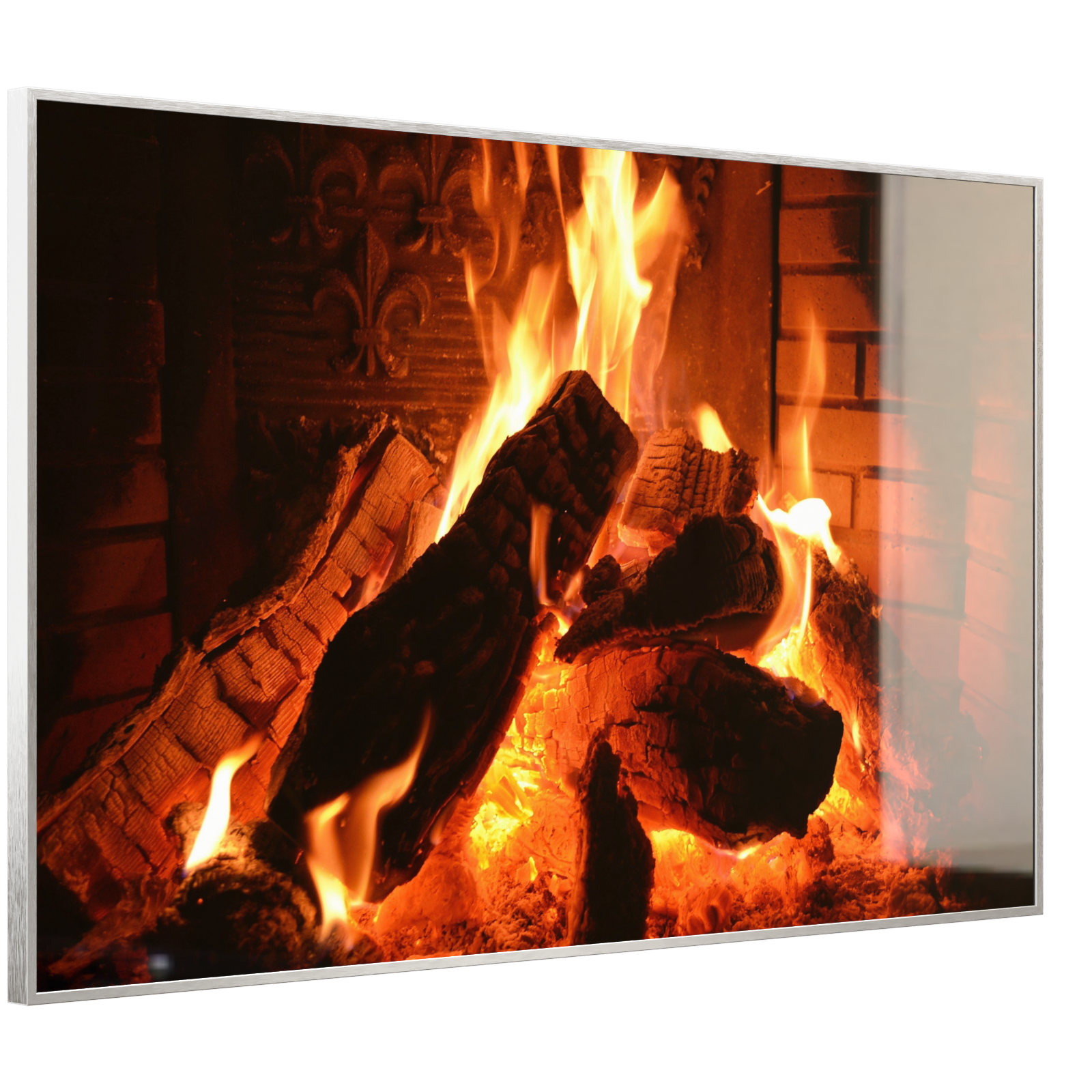 Deko Glas Wandbild Motiv 032 Kaminfeuer