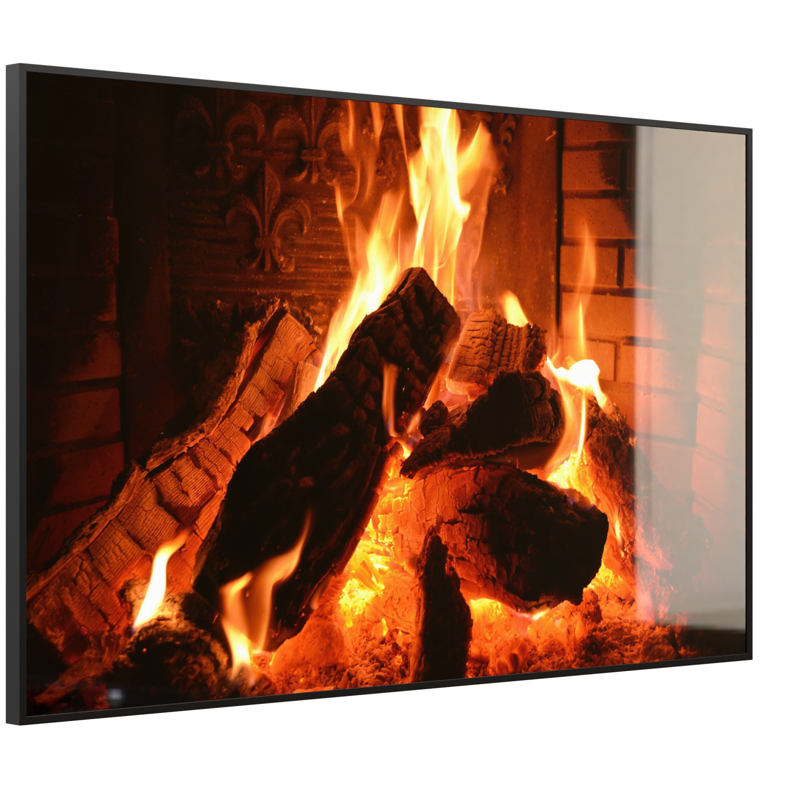 Deko Glas Wandbild Motiv 032 Kaminfeuer
