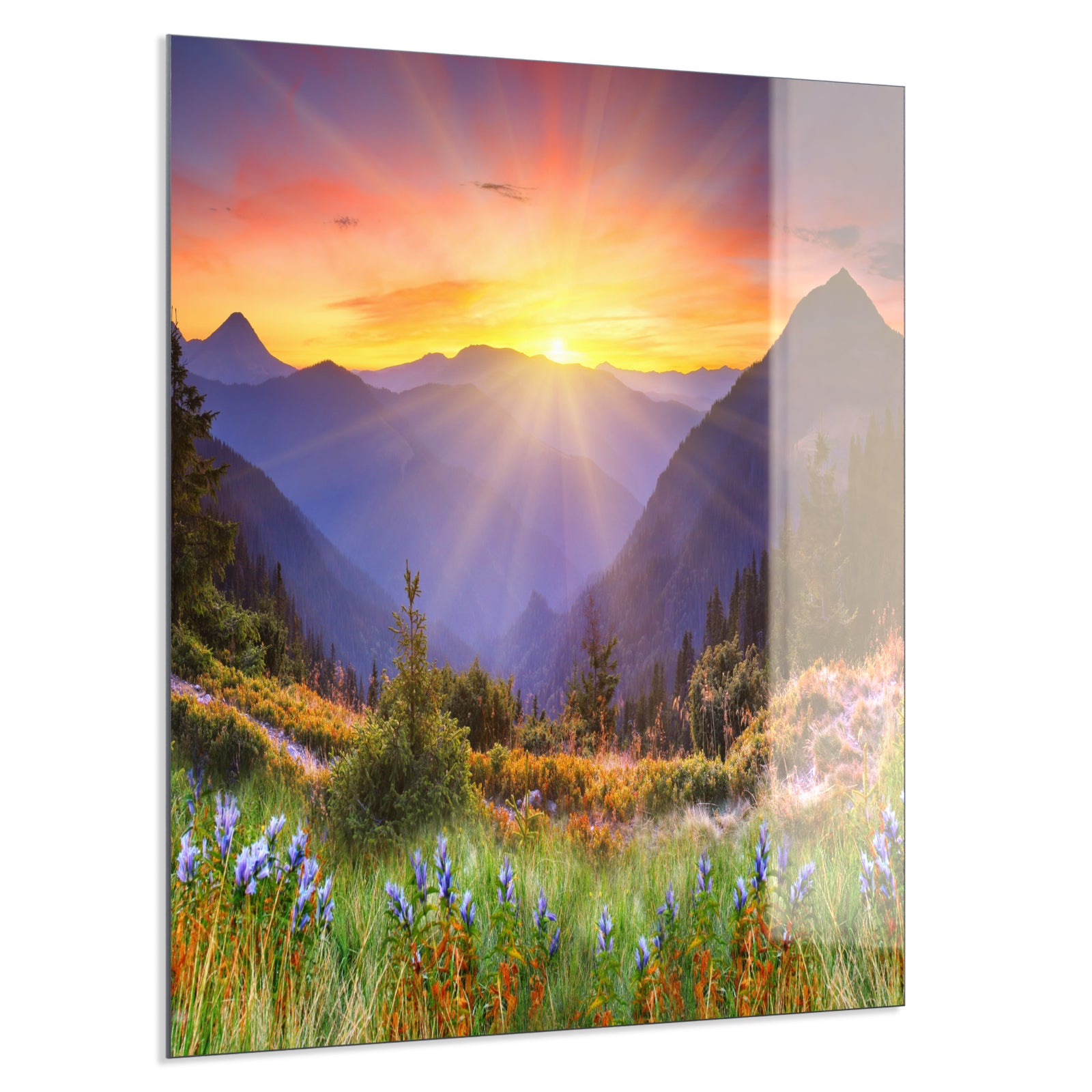 Deko Glas Wandbild Motiv 034 Sonnenuntergang