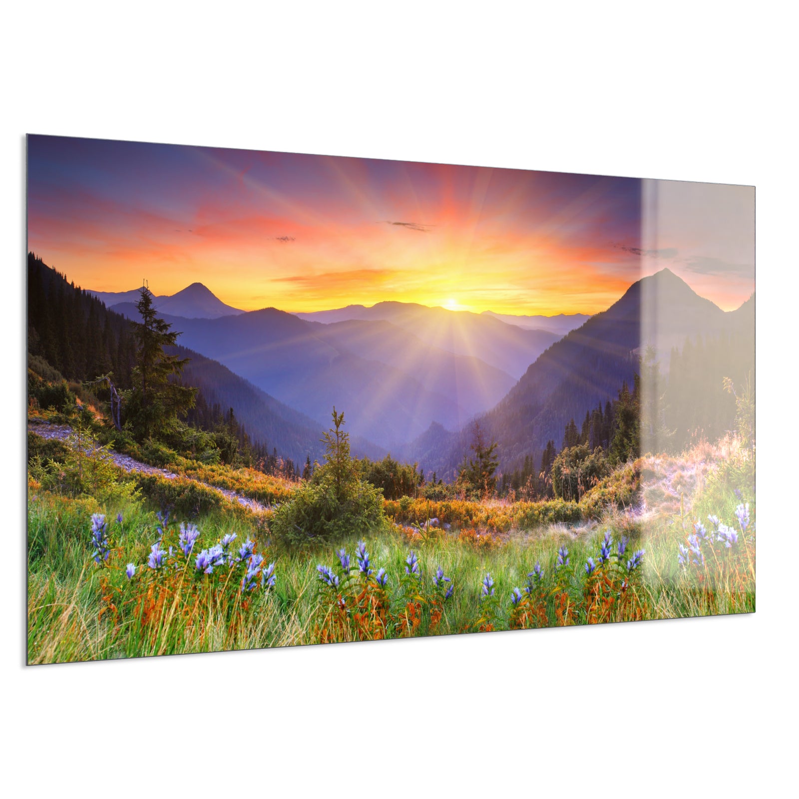 Deko Glas Wandbild Motiv 034 Sonnenuntergang