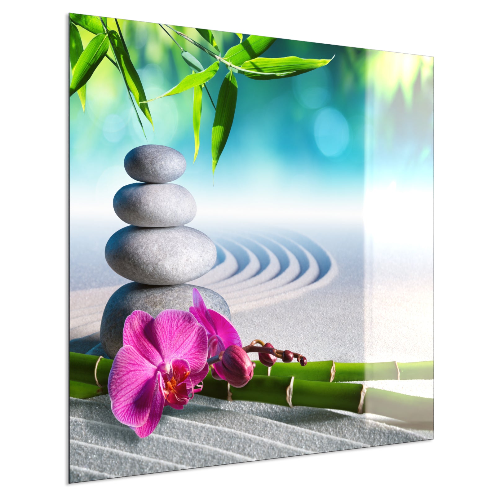 Deko Glas Wandbild Motiv 059 Zen Garten