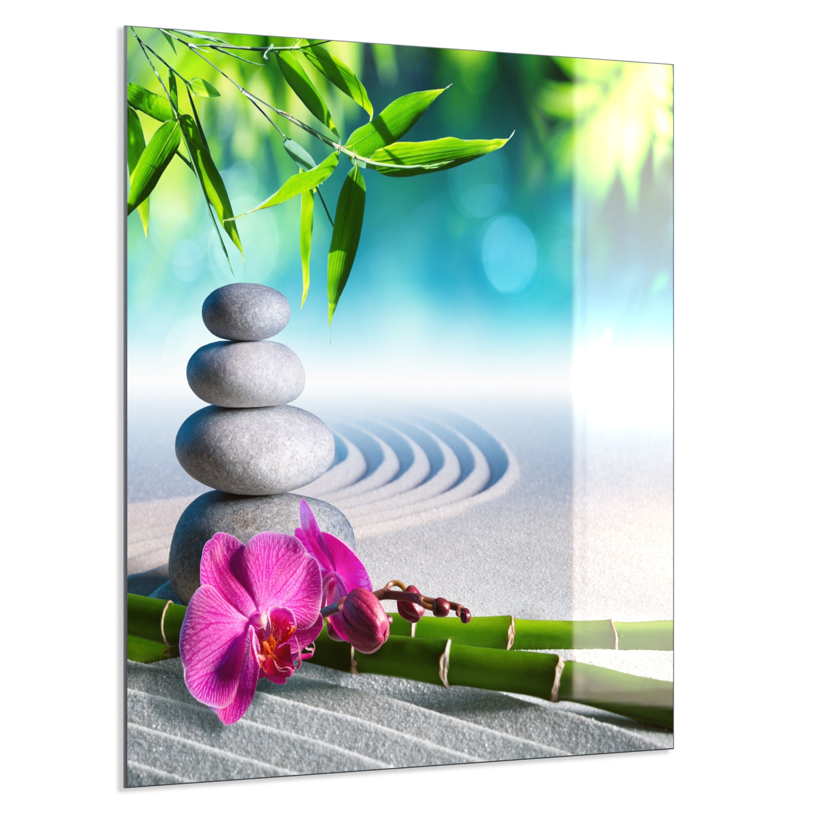 Deko Glas Wandbild Motiv 059 Zen Garten