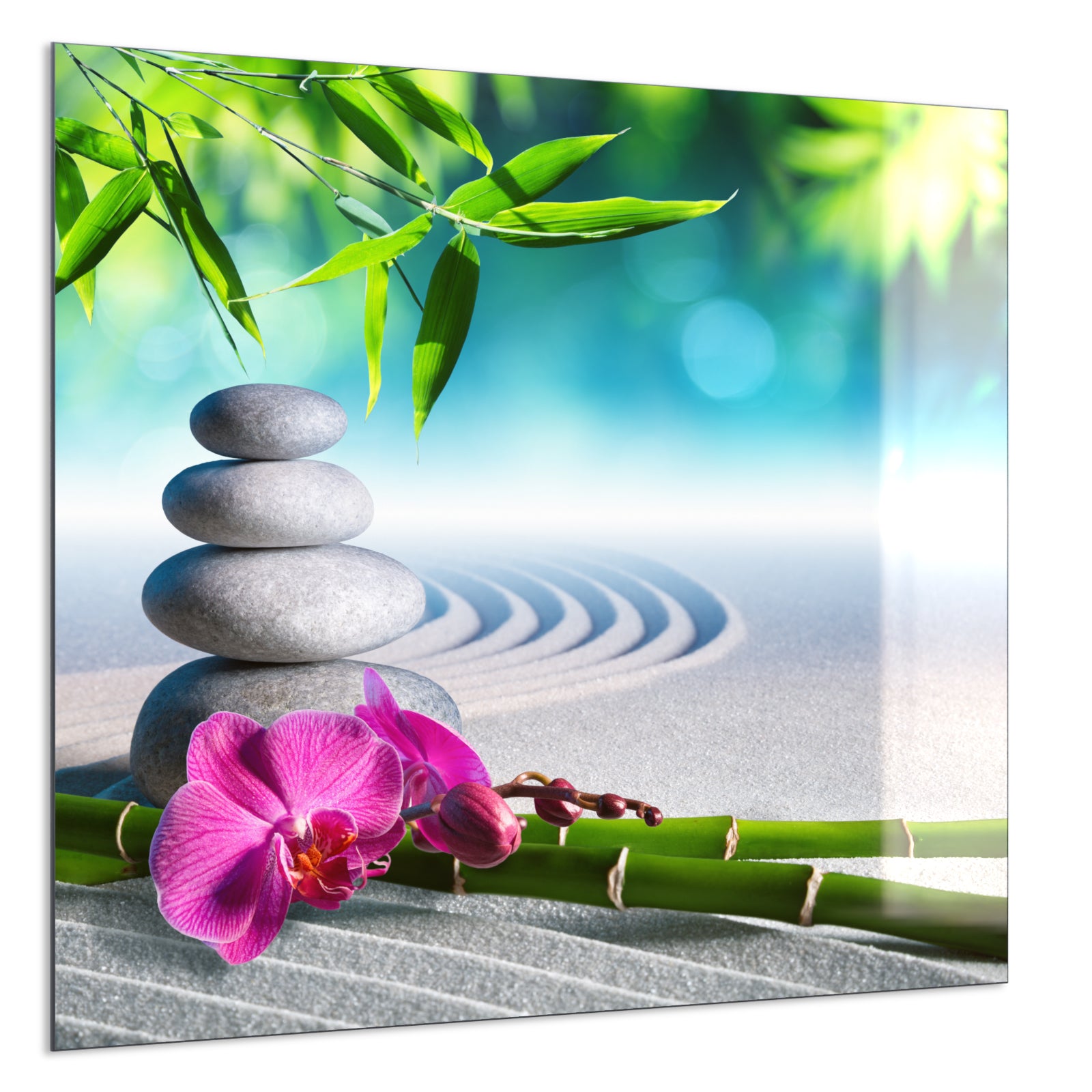 Deko Glas Wandbild Motiv 059 Zen Garten
