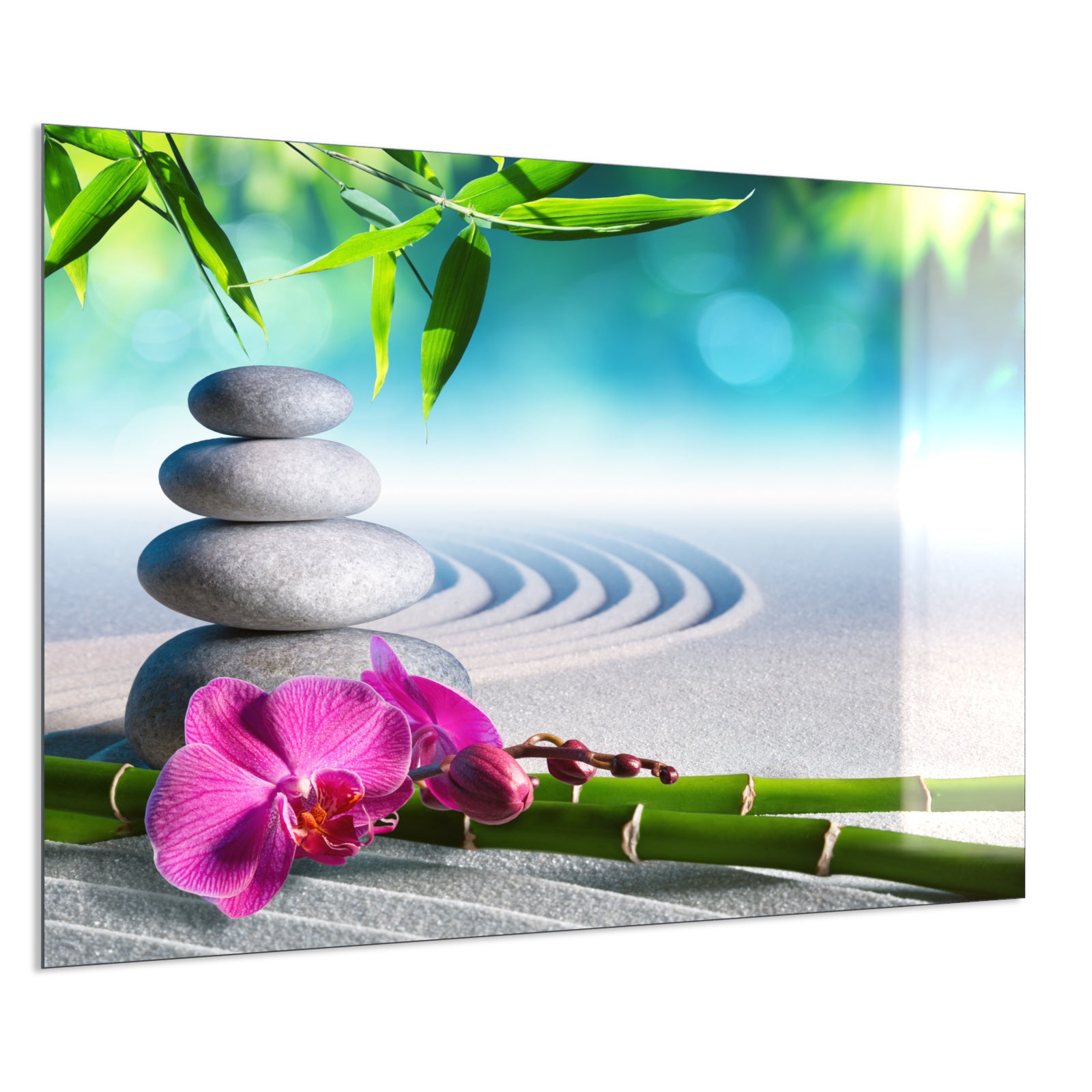 Deko Glas Wandbild Motiv 059 Zen Garten