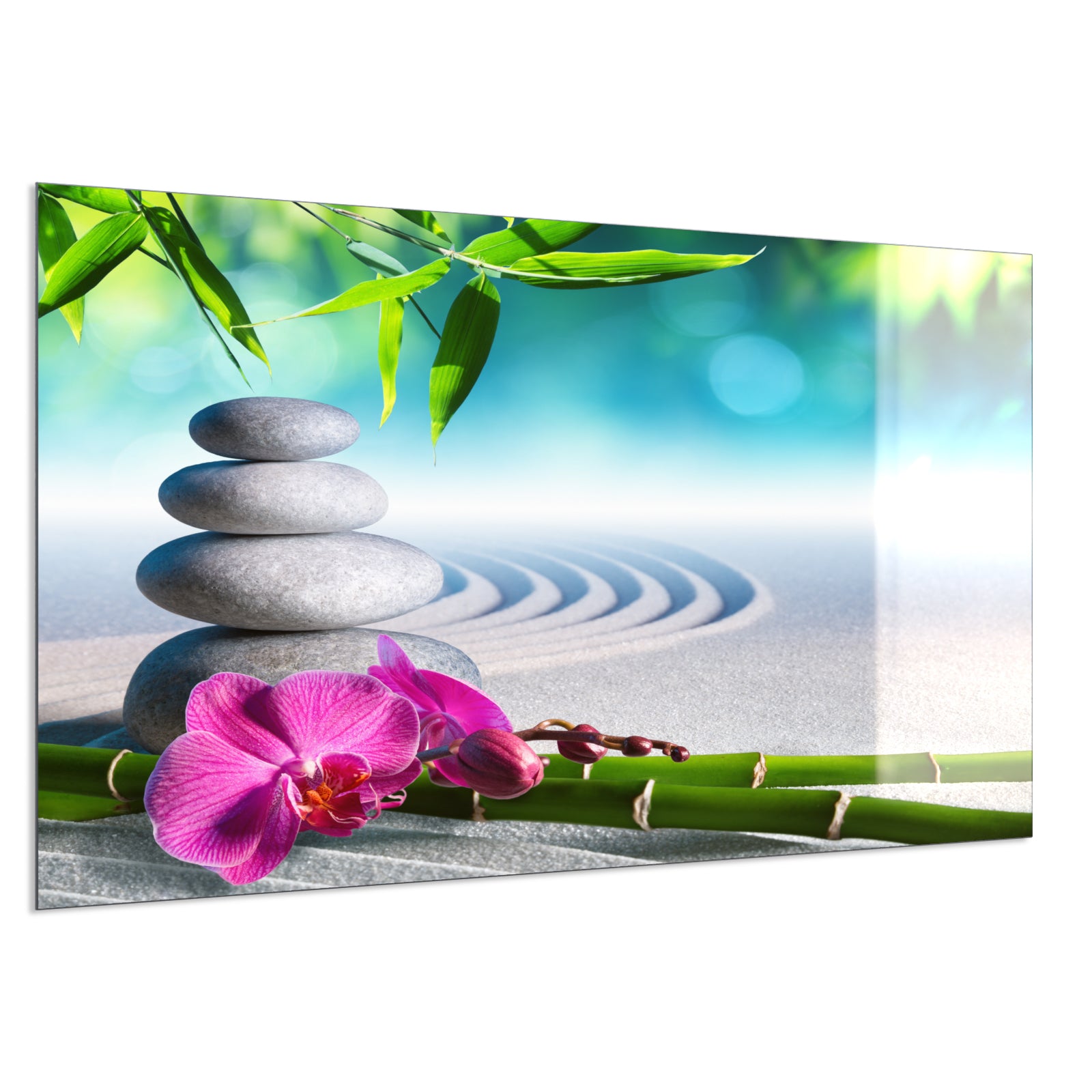 Deko Glas Wandbild Motiv 059 Zen Garten