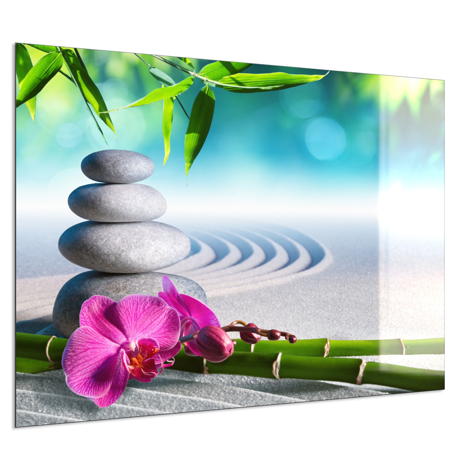 Deko Glas Wandbild Motiv 059 Zen Garten