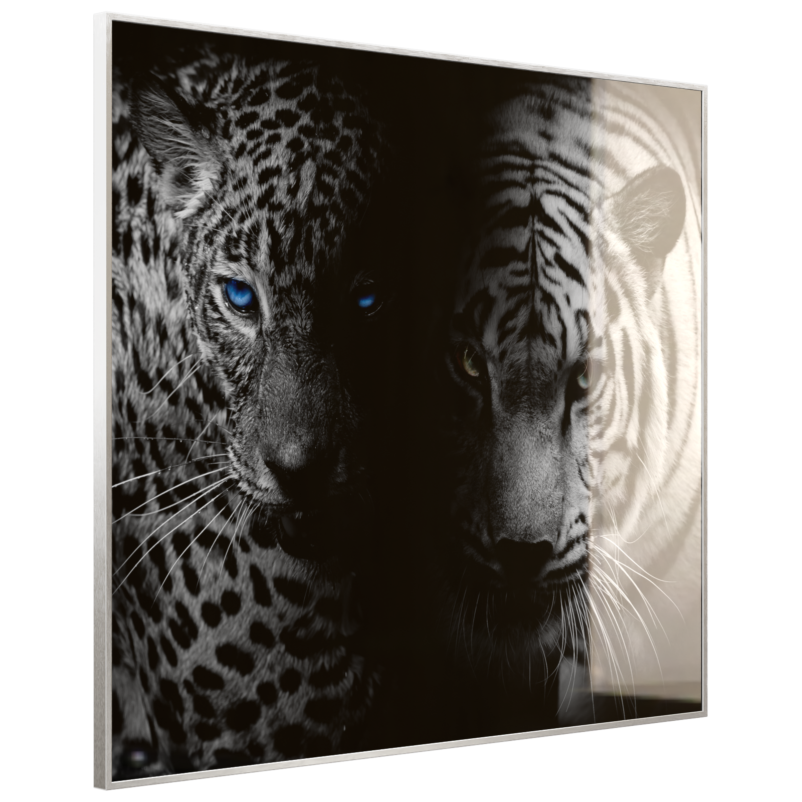 Deko Glas Wandbild Motiv 006 Leopard und Tiger