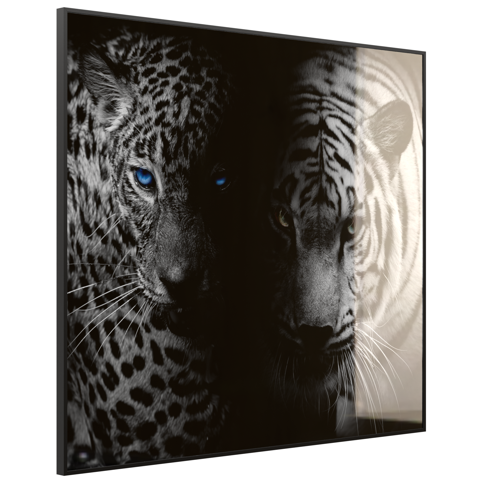 Deko Glas Wandbild Motiv 006 Leopard und Tiger