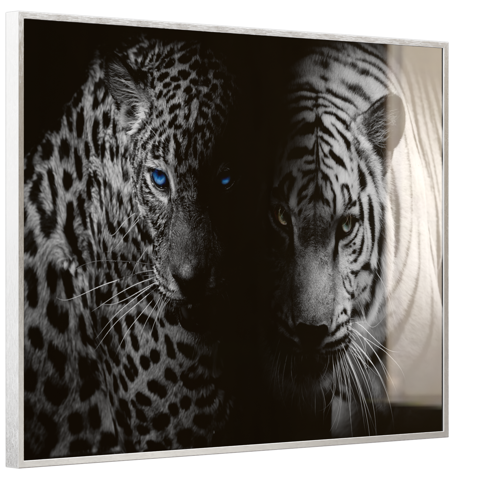Deko Glas Wandbild Motiv 006 Leopard und Tiger