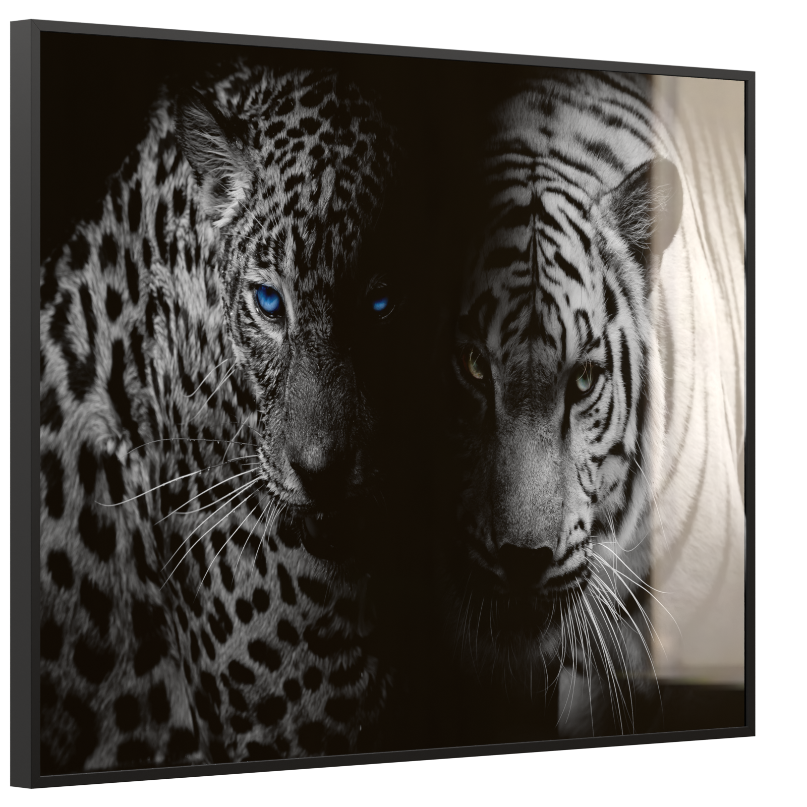 Deko Glas Wandbild Motiv 006 Leopard und Tiger