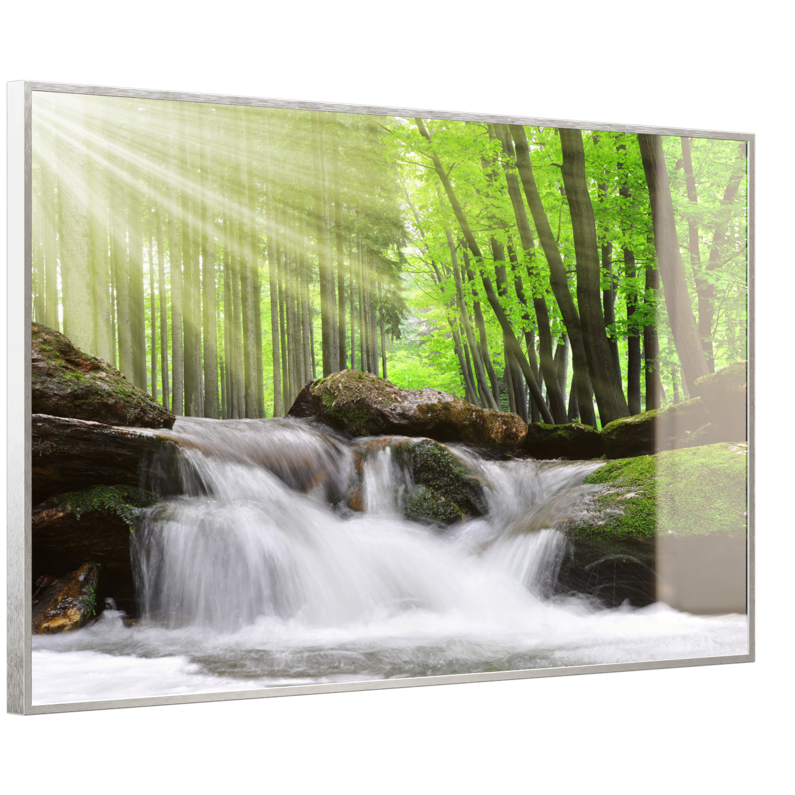 Deko Glas Wandbild Motiv 065 Wasserfall Wald