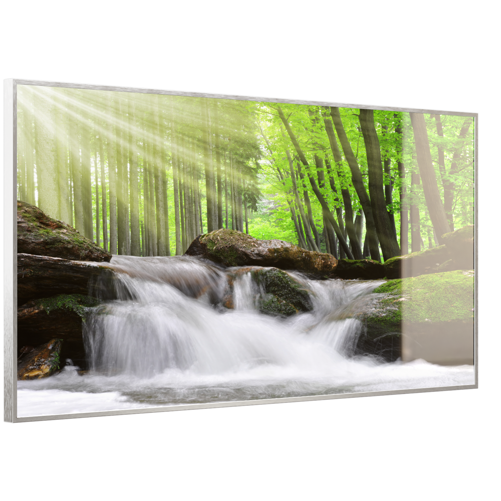 Deko Glas Wandbild Motiv 065 Wasserfall Wald