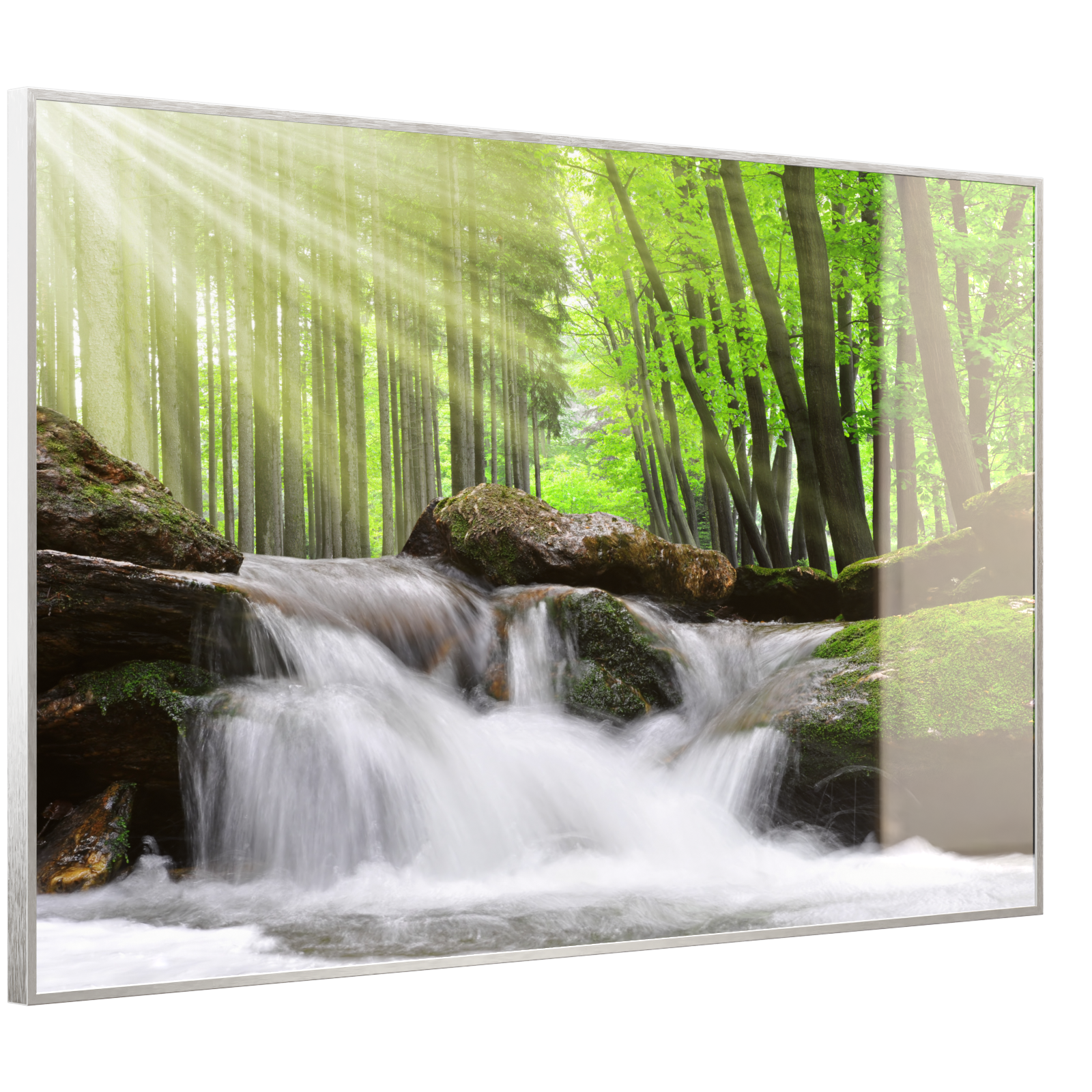 Deko Glas Wandbild Motiv 065 Wasserfall Wald