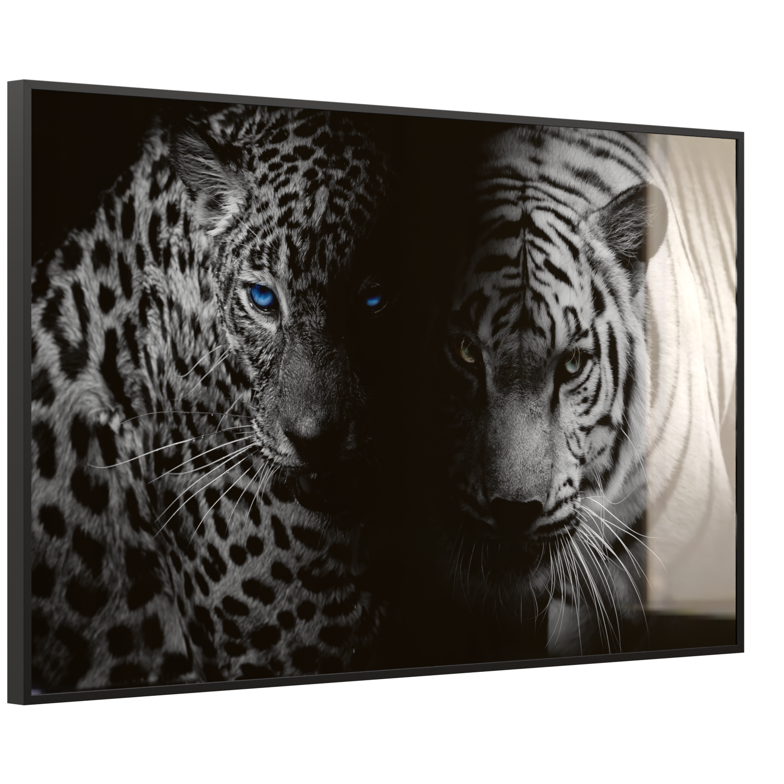 Deko Glas Wandbild Motiv 006 Leopard und Tiger