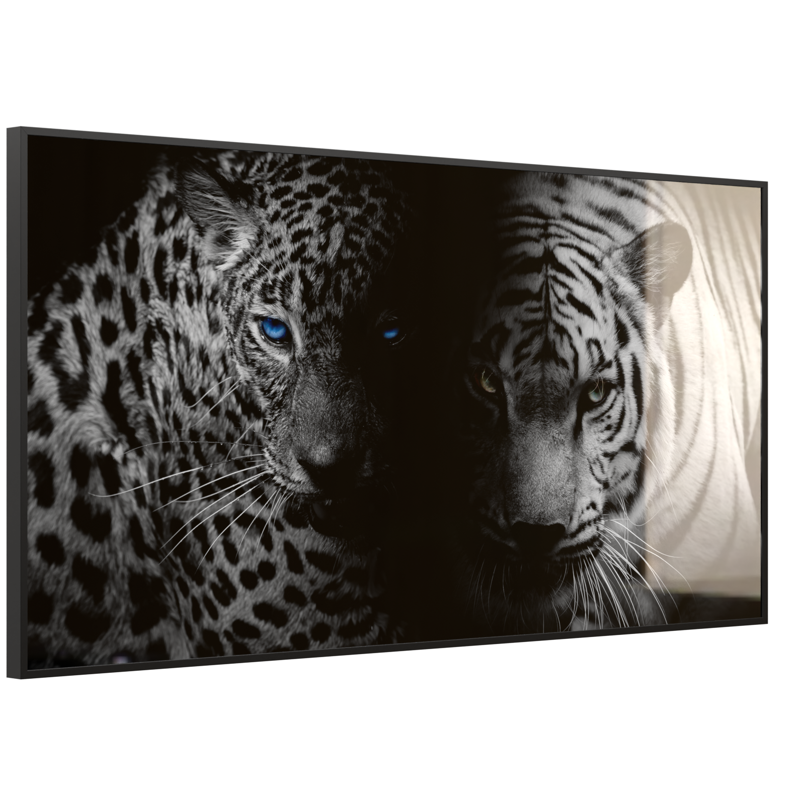 Deko Glas Wandbild Motiv 006 Leopard und Tiger