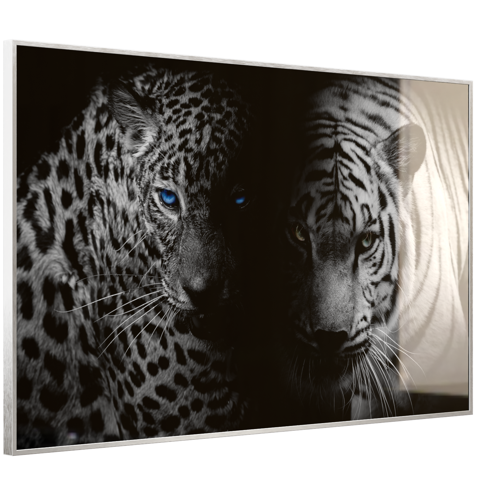 Deko Glas Wandbild Motiv 006 Leopard und Tiger