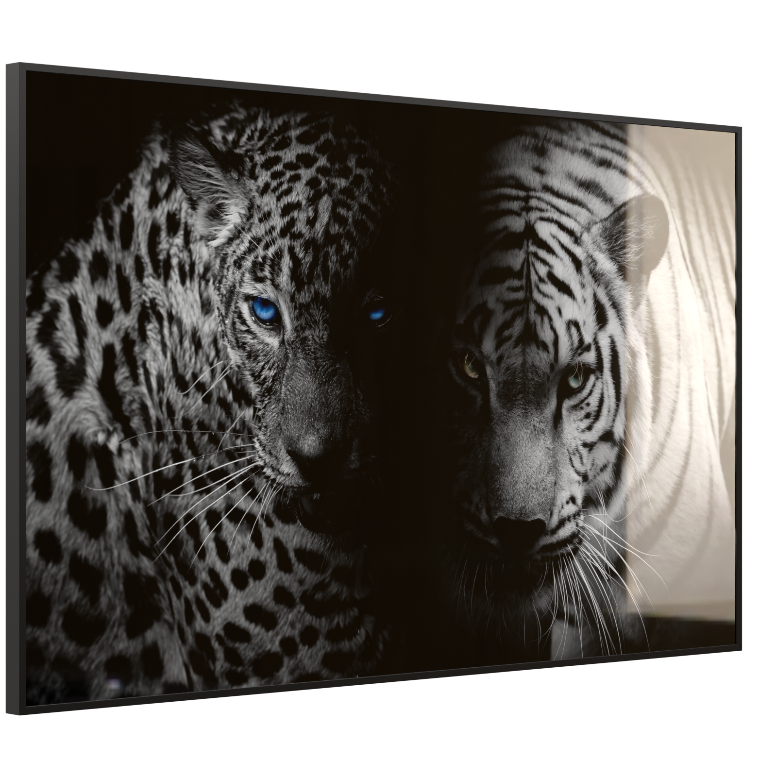 Deko Glas Wandbild Motiv 006 Leopard und Tiger