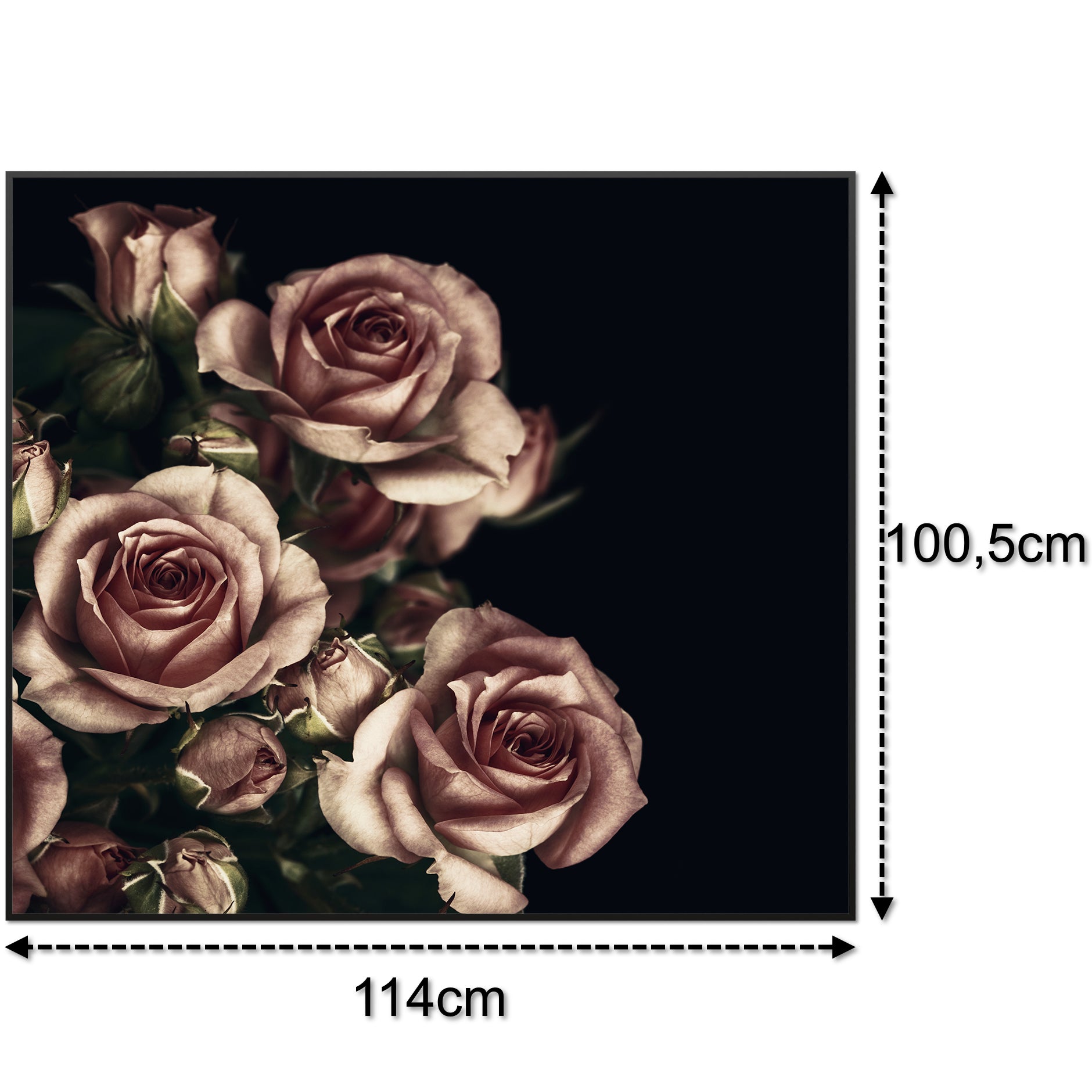 Glas Infrarotheizung 1200W 007 Schwarz