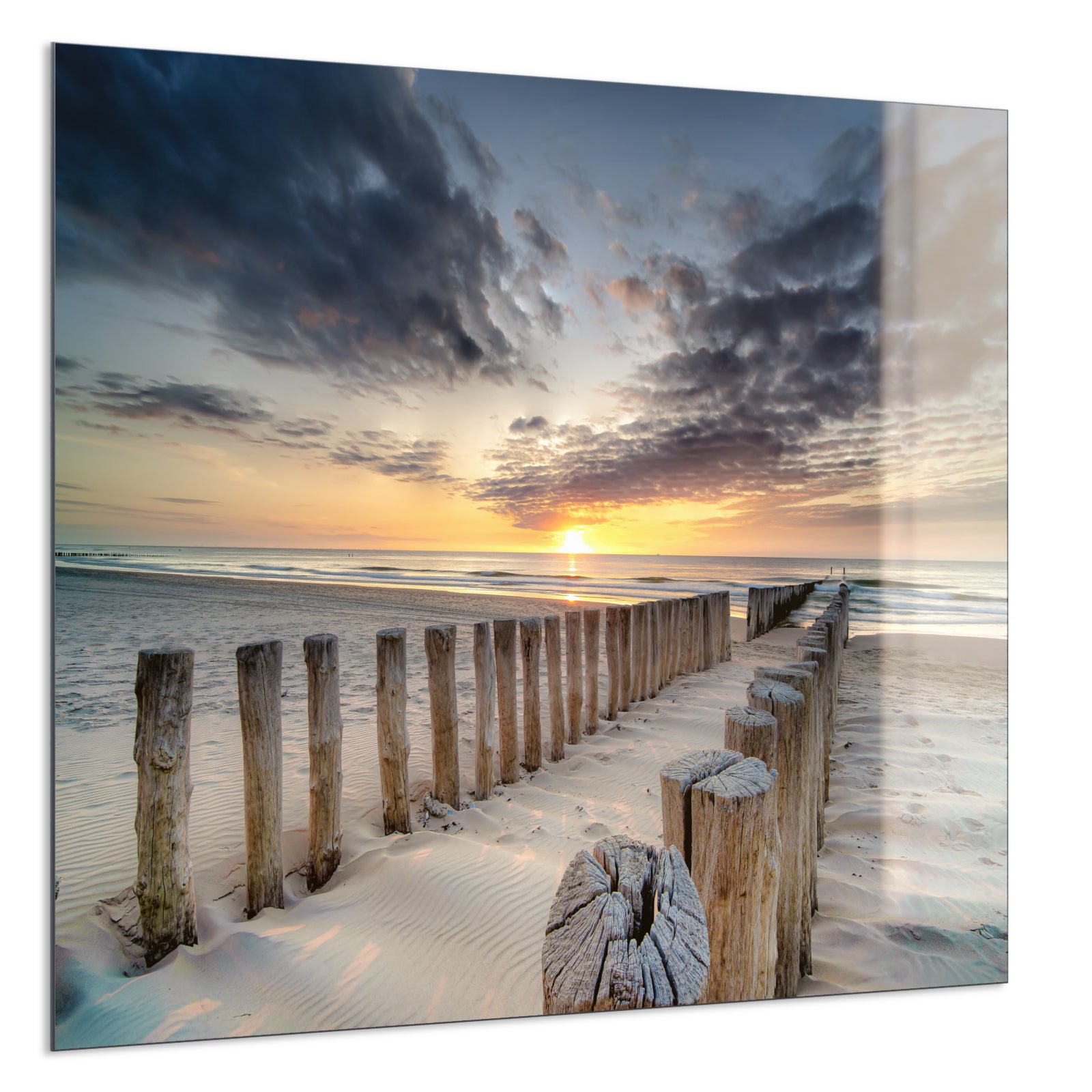 Deko Glas Wandbild Motiv 076 Wellenbrecher