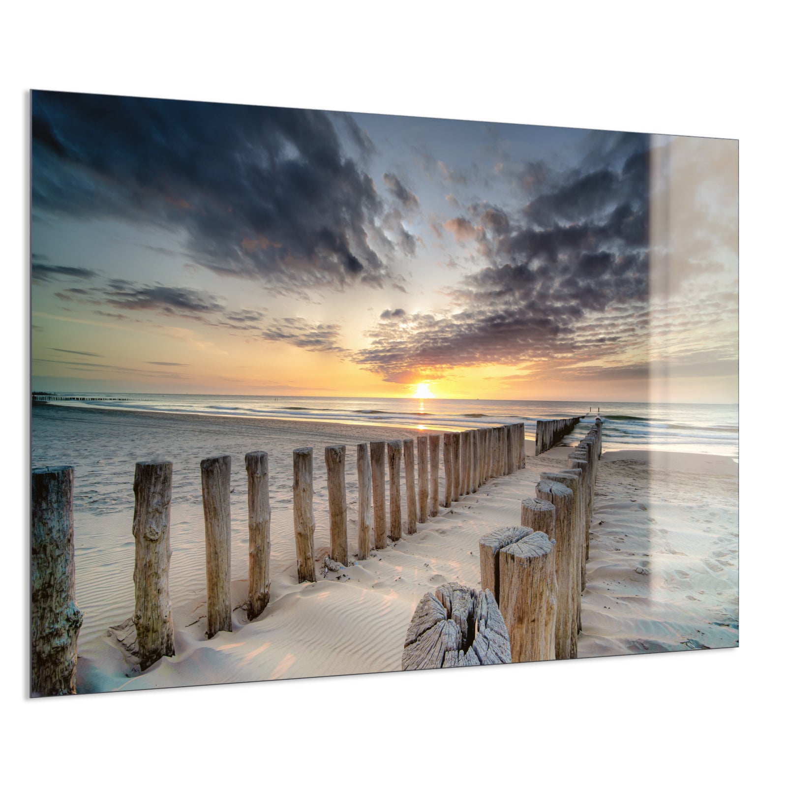 Deko Glas Wandbild Motiv 076 Wellenbrecher