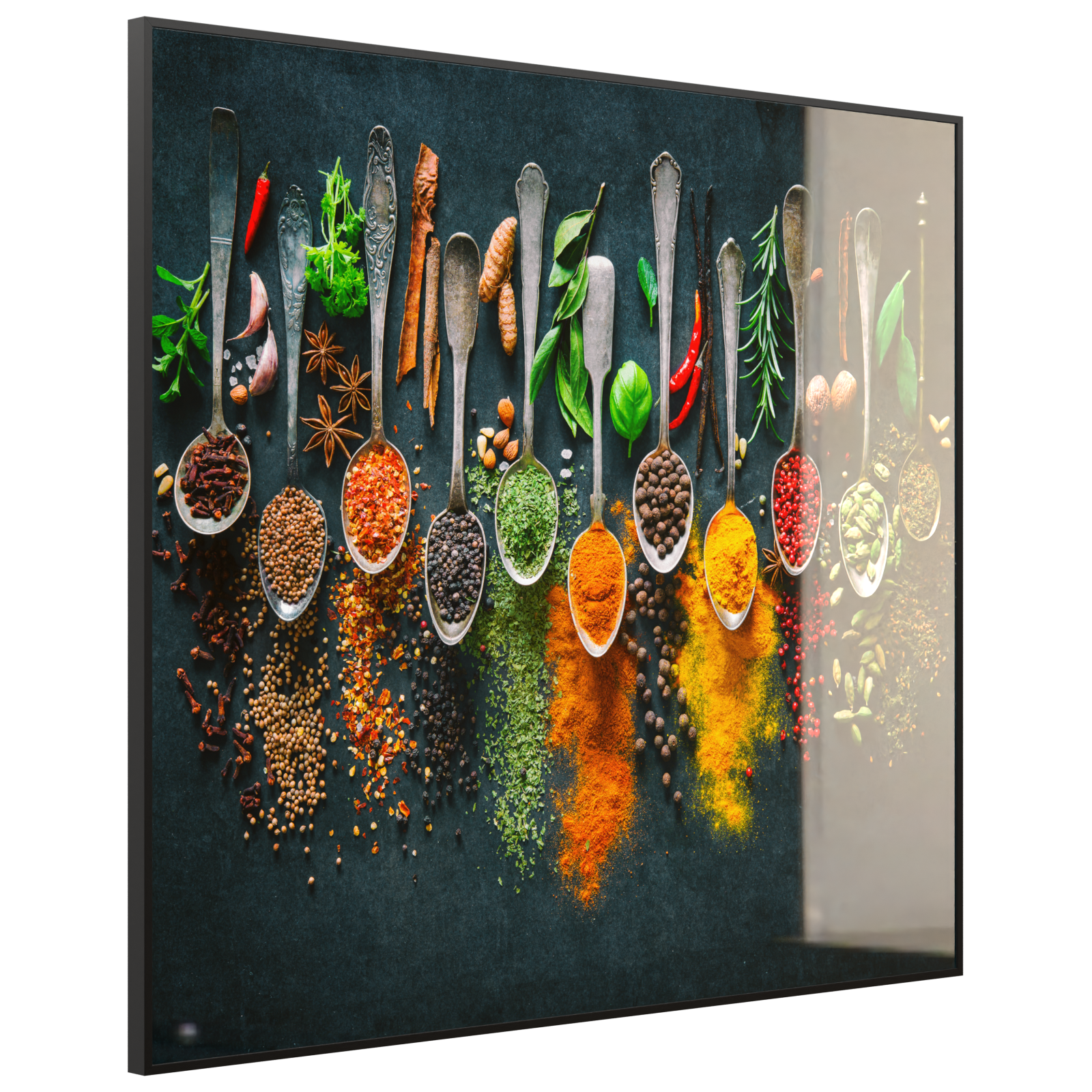 Deko Glas Wandbild Motiv 079 Kräuter und Gewürze