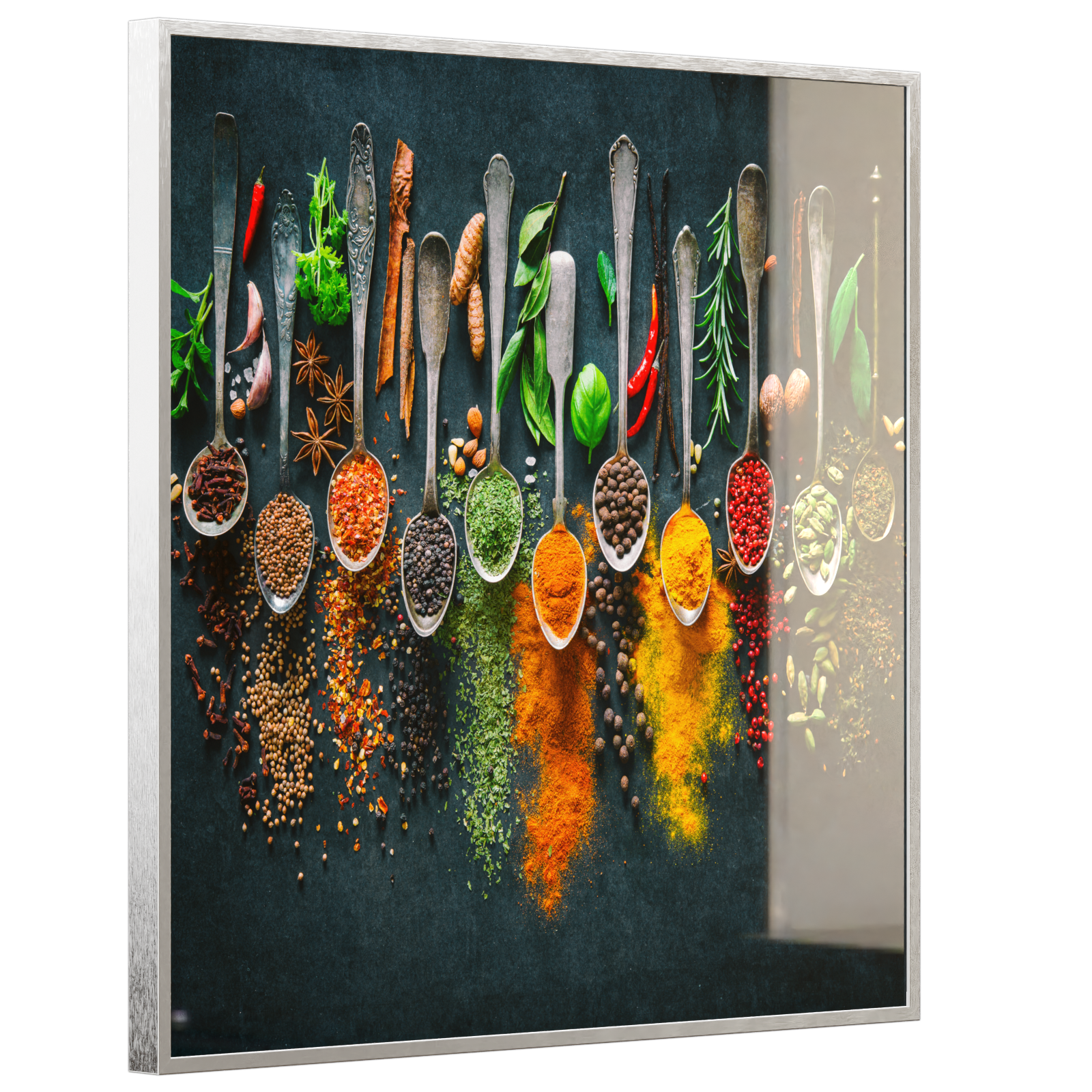 Deko Glas Wandbild Motiv 079 Kräuter und Gewürze