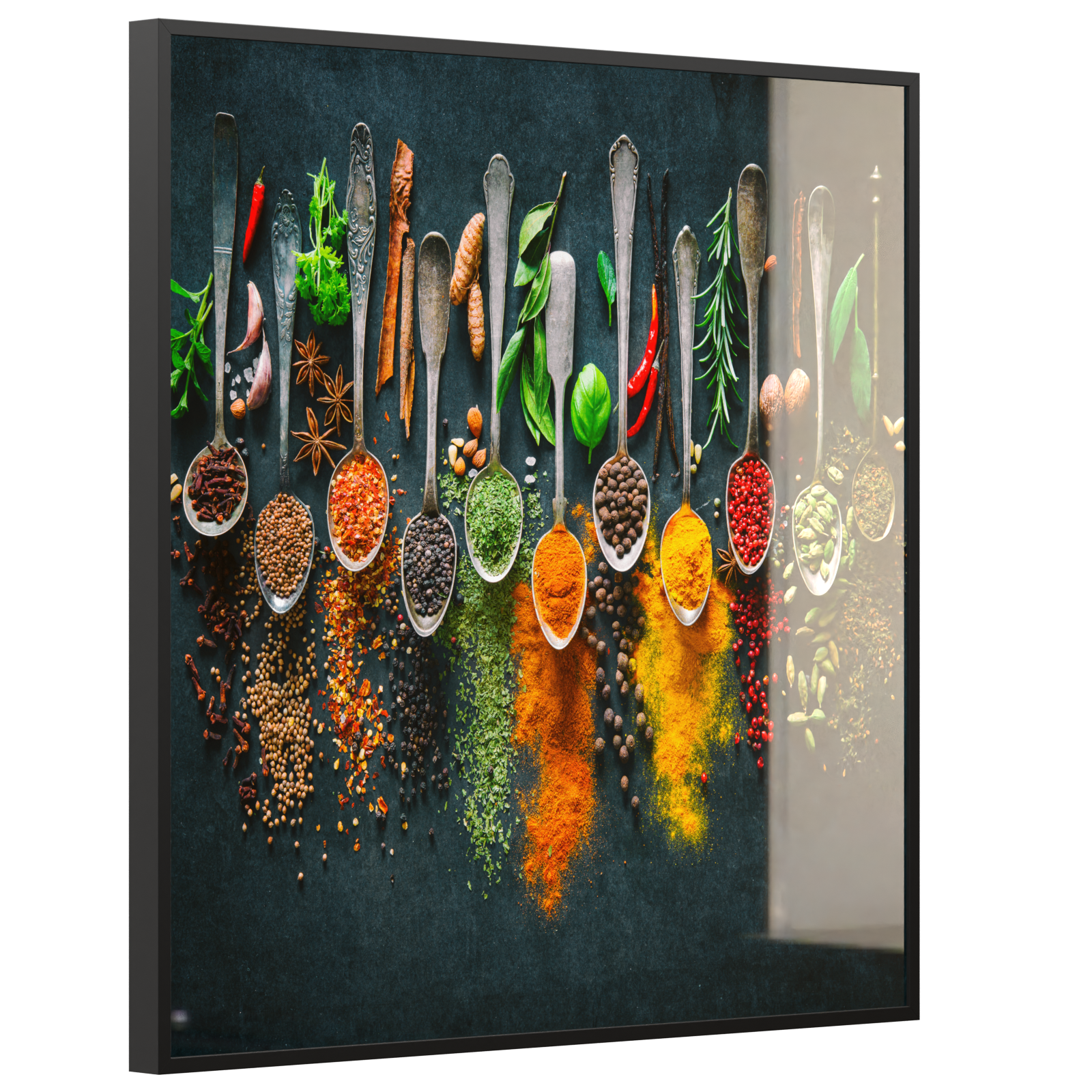 Deko Glas Wandbild Motiv 079 Kräuter und Gewürze