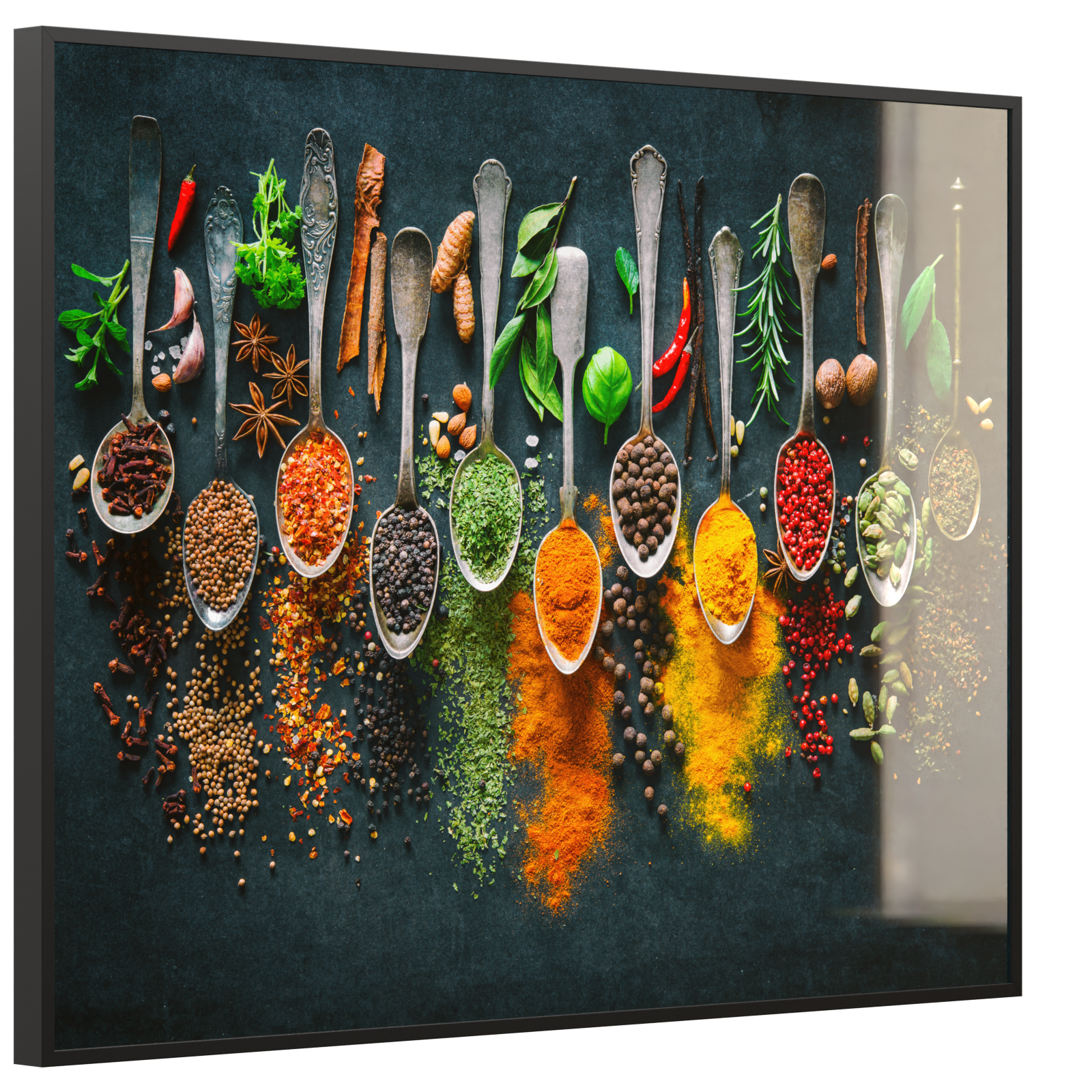 Deko Glas Wandbild Motiv 079 Kräuter und Gewürze