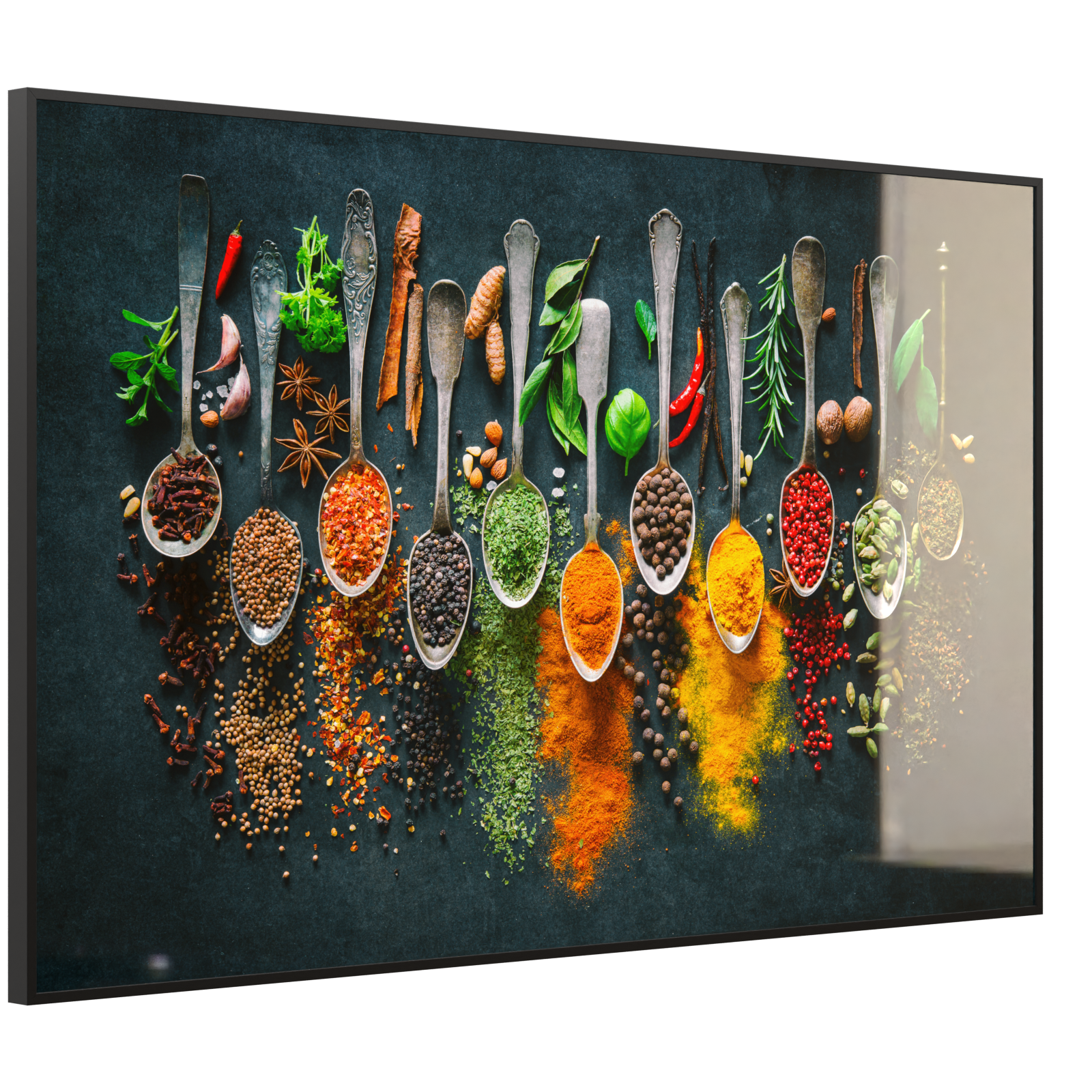 Deko Glas Wandbild Motiv 079 Kräuter und Gewürze