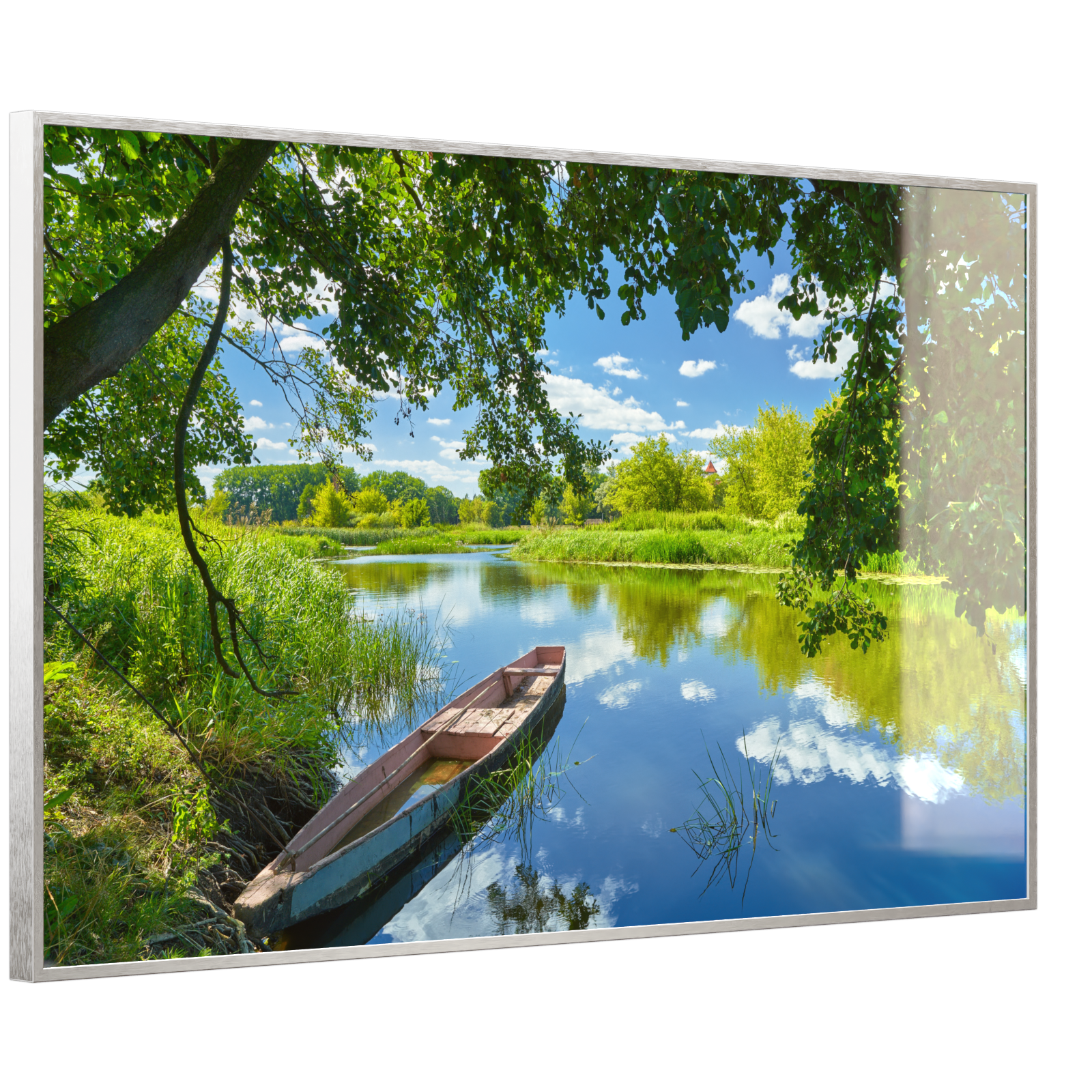 Deko Glas Wandbild Motiv 080 Boot am See