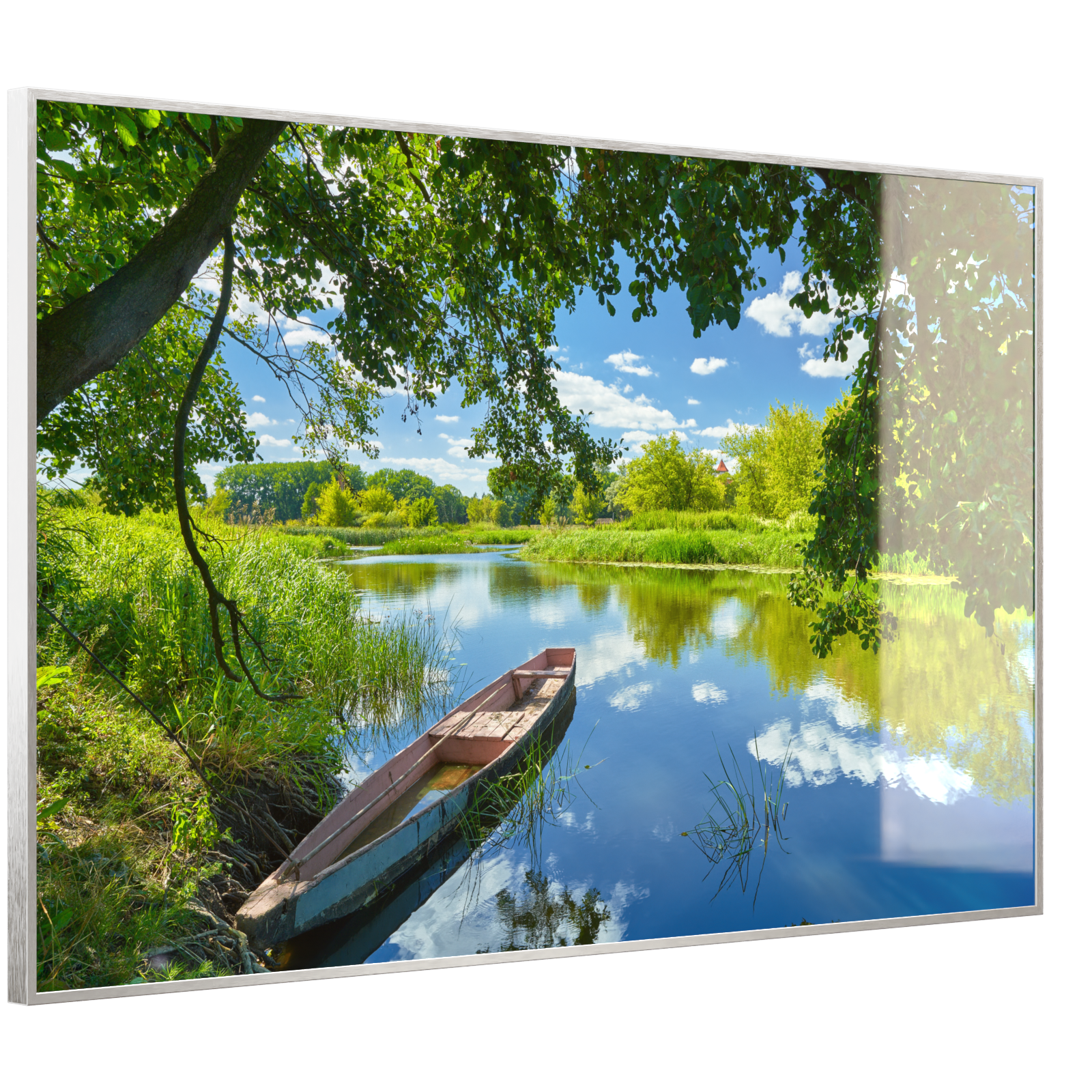 Deko Glas Wandbild Motiv 080 Boot am See