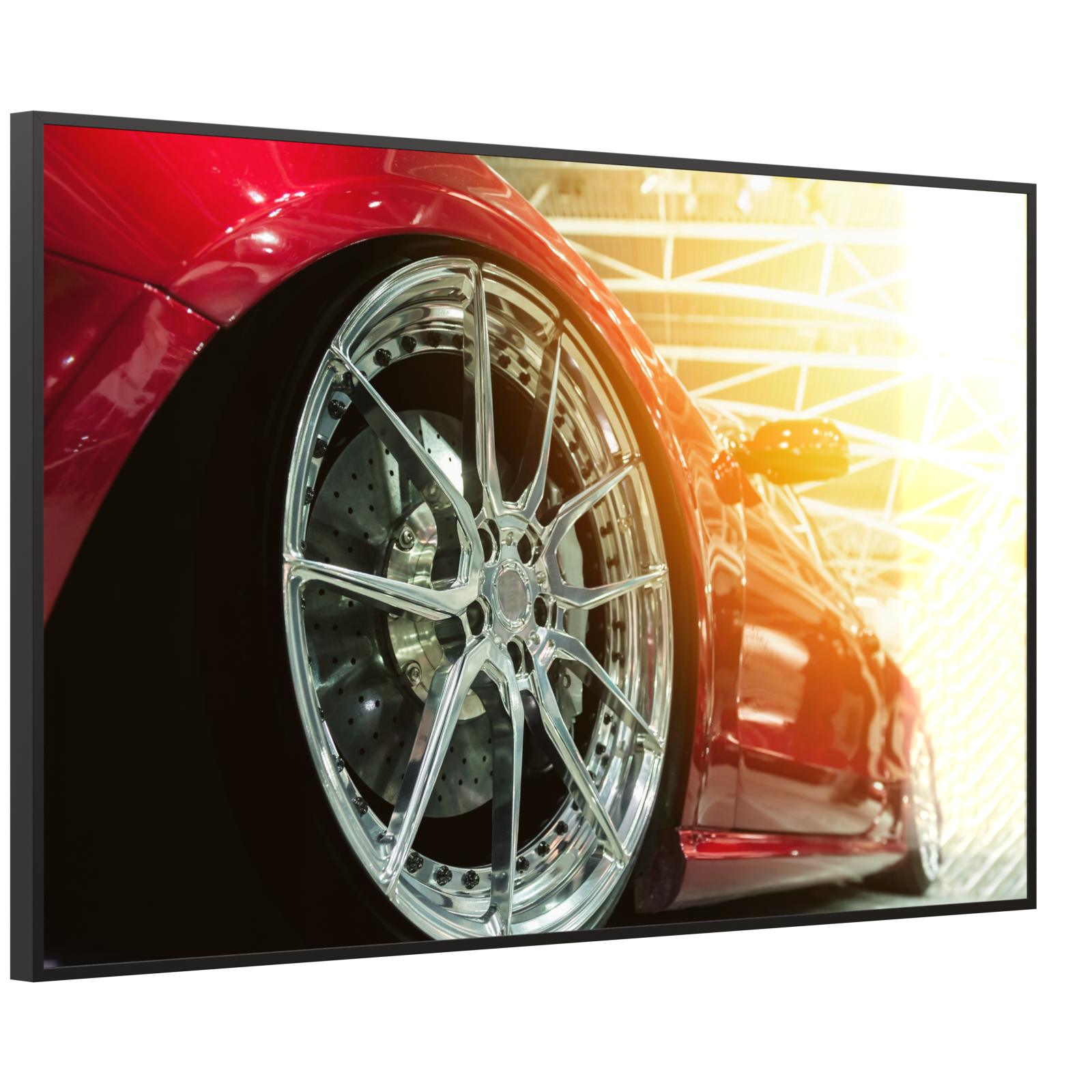 Deko Glas Wandbild Motiv 008 rotes Auto