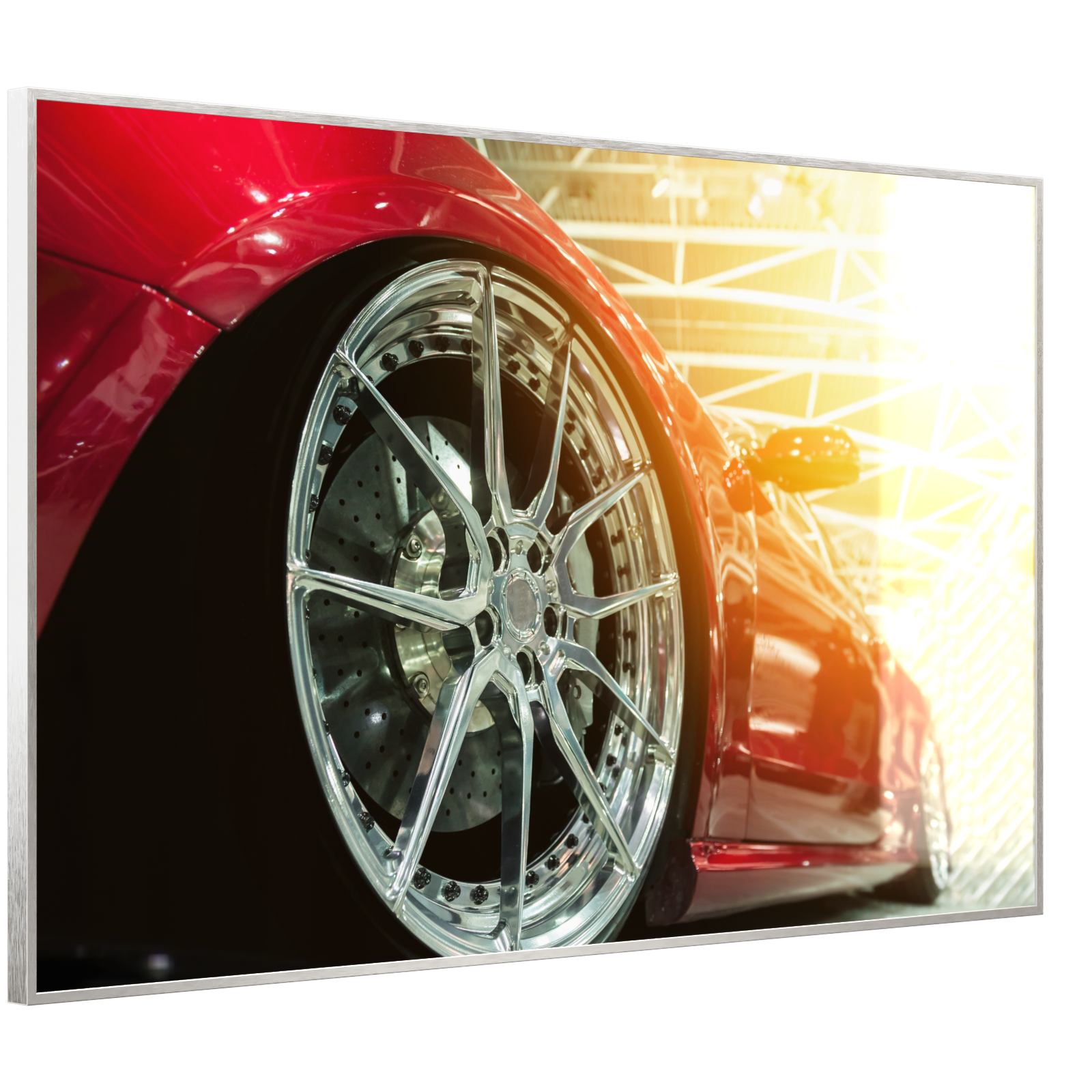 Deko Glas Wandbild Motiv 008 rotes Auto